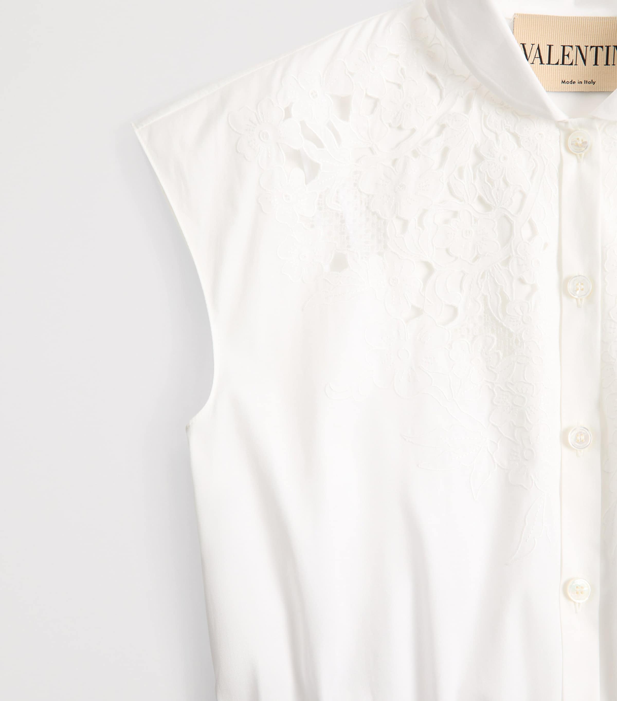 Valentino Womens Cotton Poplin Embroidered Midi Dress Image 3