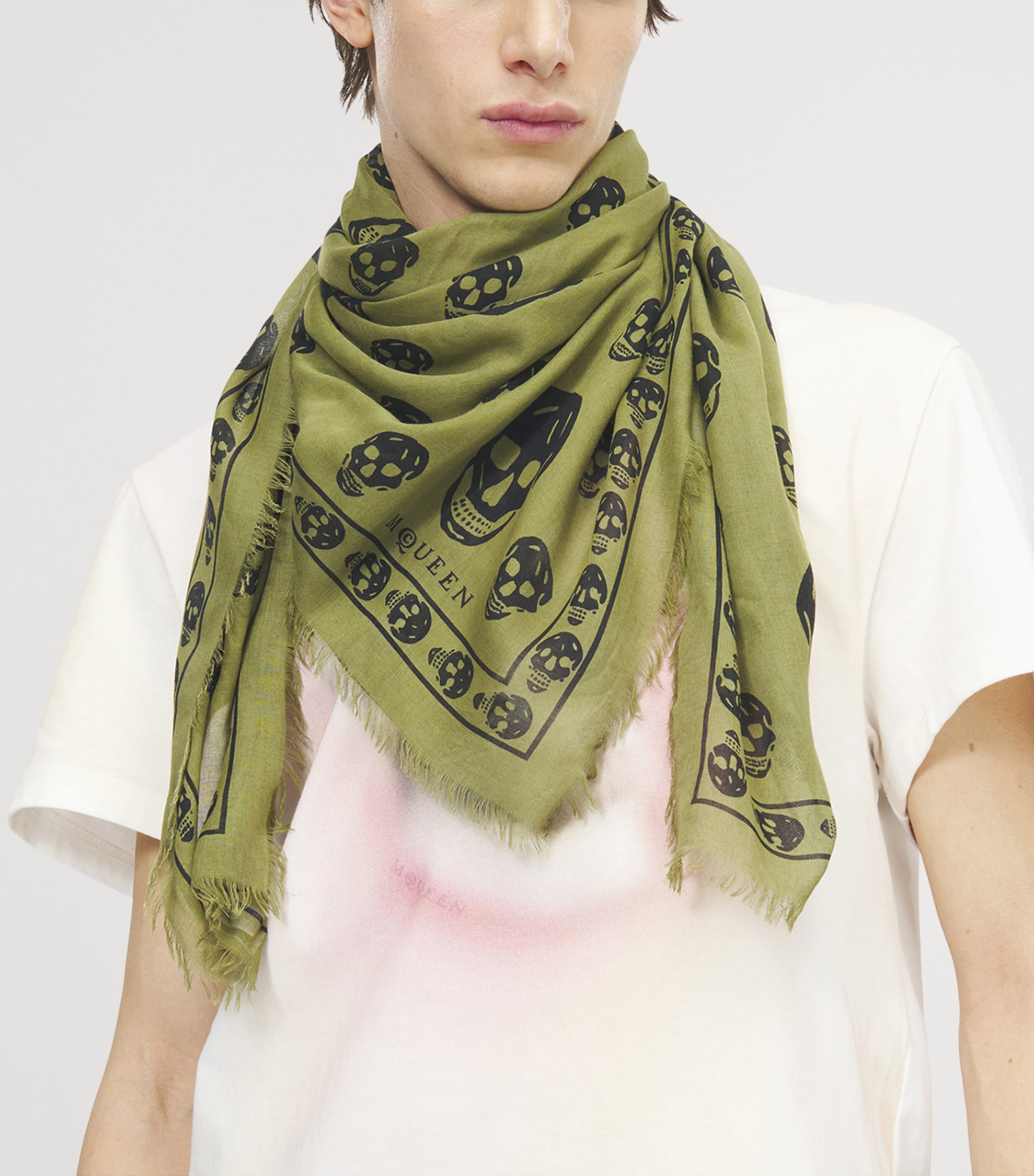McQueen Modal-Silk Skull Scarf Image 2