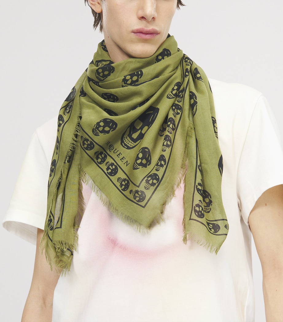 McQueen Modal-Silk Skull Scarf Image 2