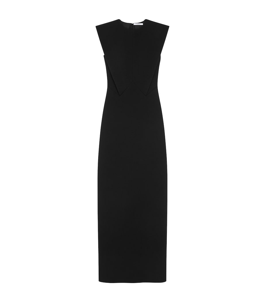 Wool-Blend Structured Maxi Dress BLACK Image 1