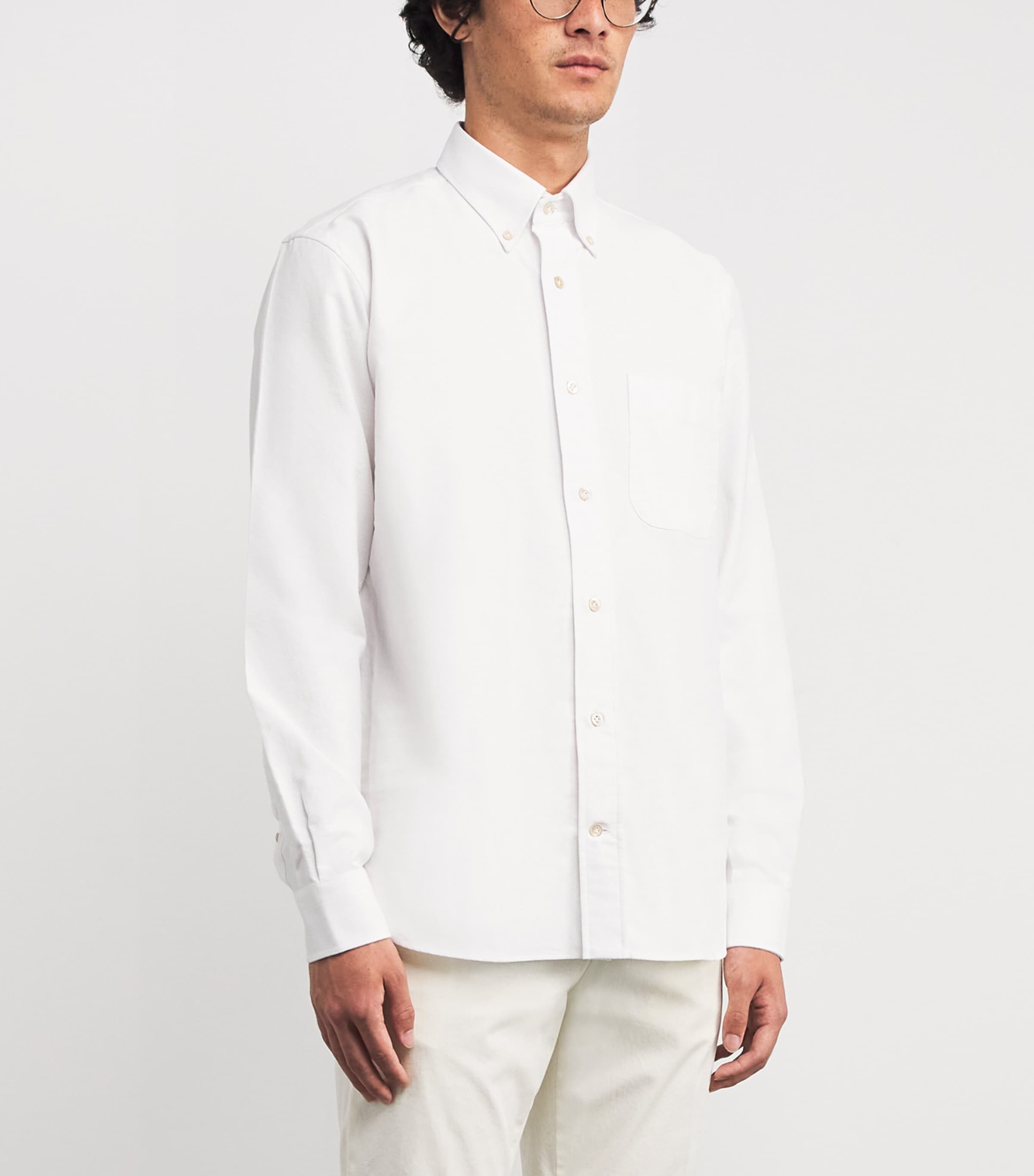 Cotton Button-Up Shirt BIANCO Image 3