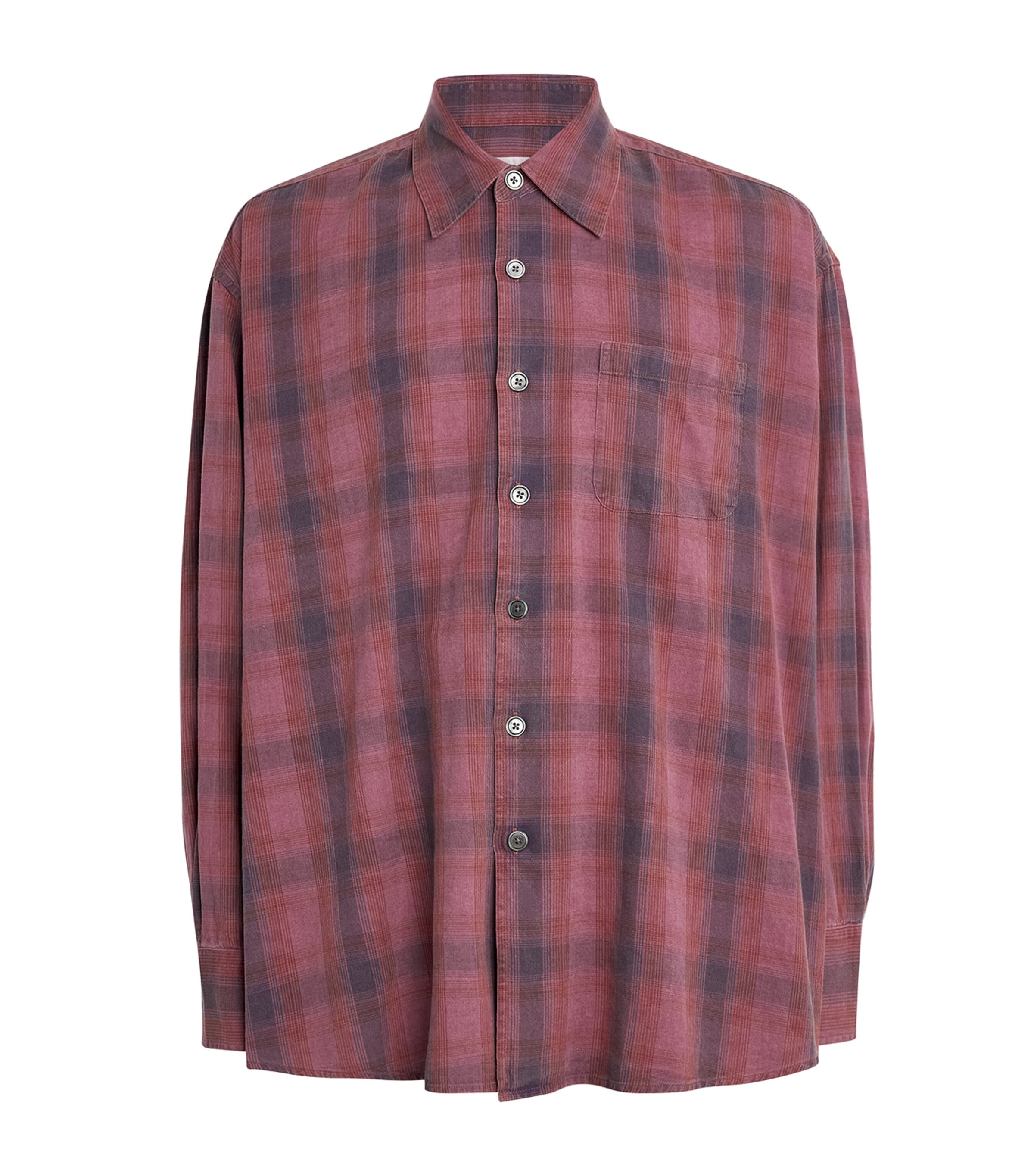 Our Legacy Grey Cotton Check Borrowed Shirt | Harrods TT