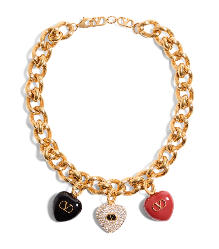 Metal, Resin and Swarovski Crystal Coeur Royal Necklace BVX Image 1