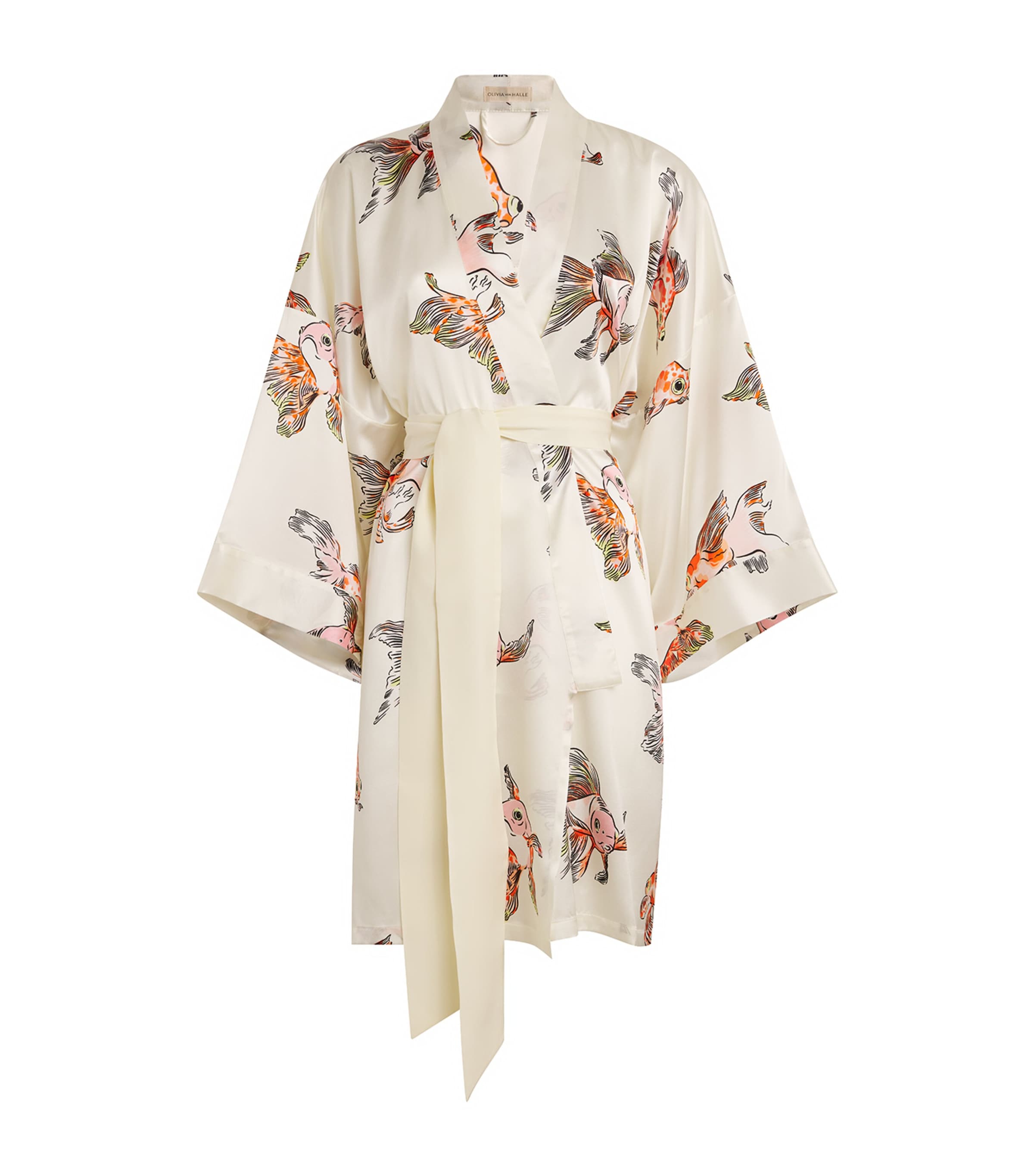 Olivia von Halle Silk Fish Print Mimi Robe | Women Clothing | Nightwear | Dressing Gowns | Designers | Olivia Von Halle