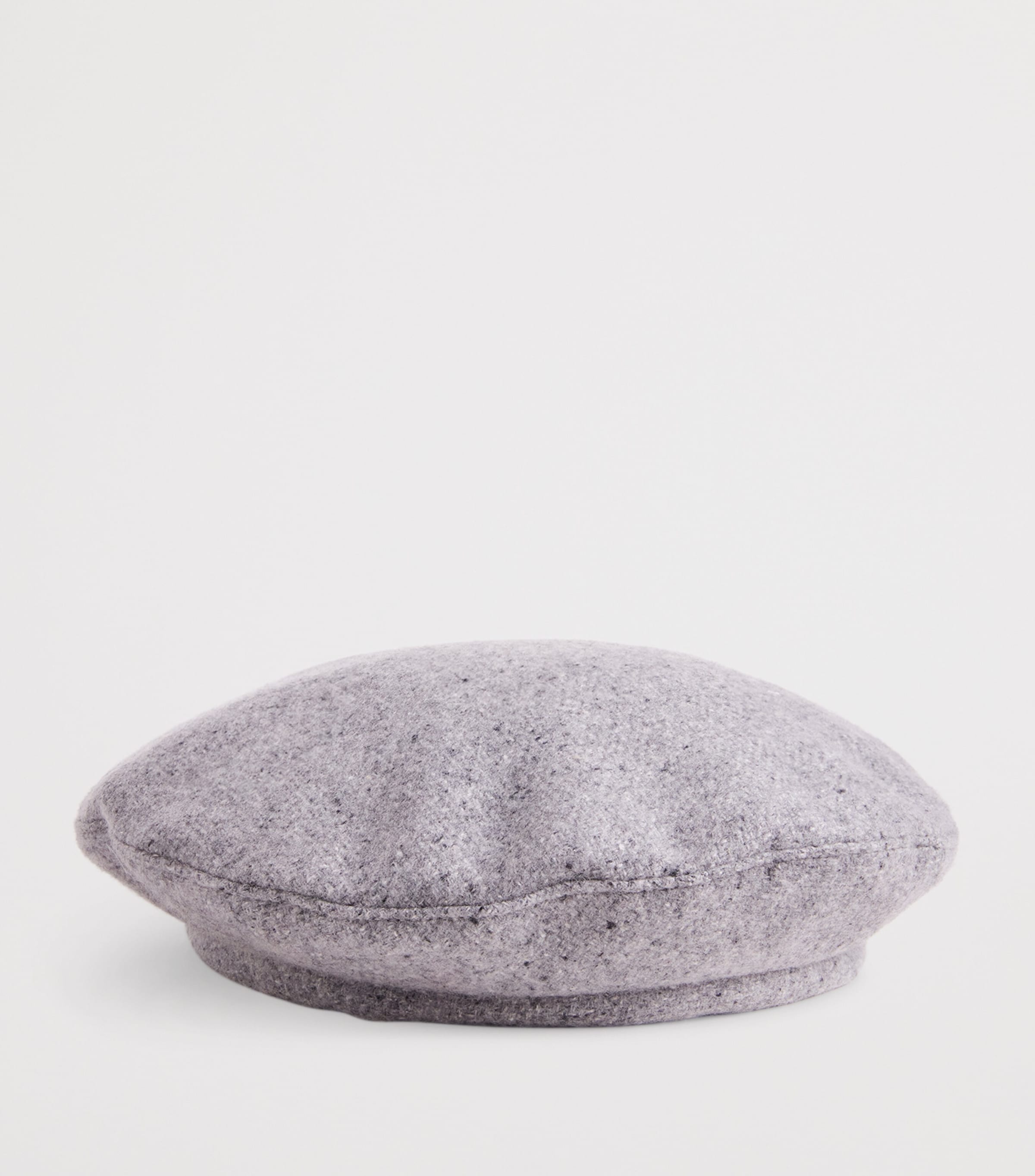 Eleventy Silk-Cashmere Beret Grigio Chiaro Melang Image 3