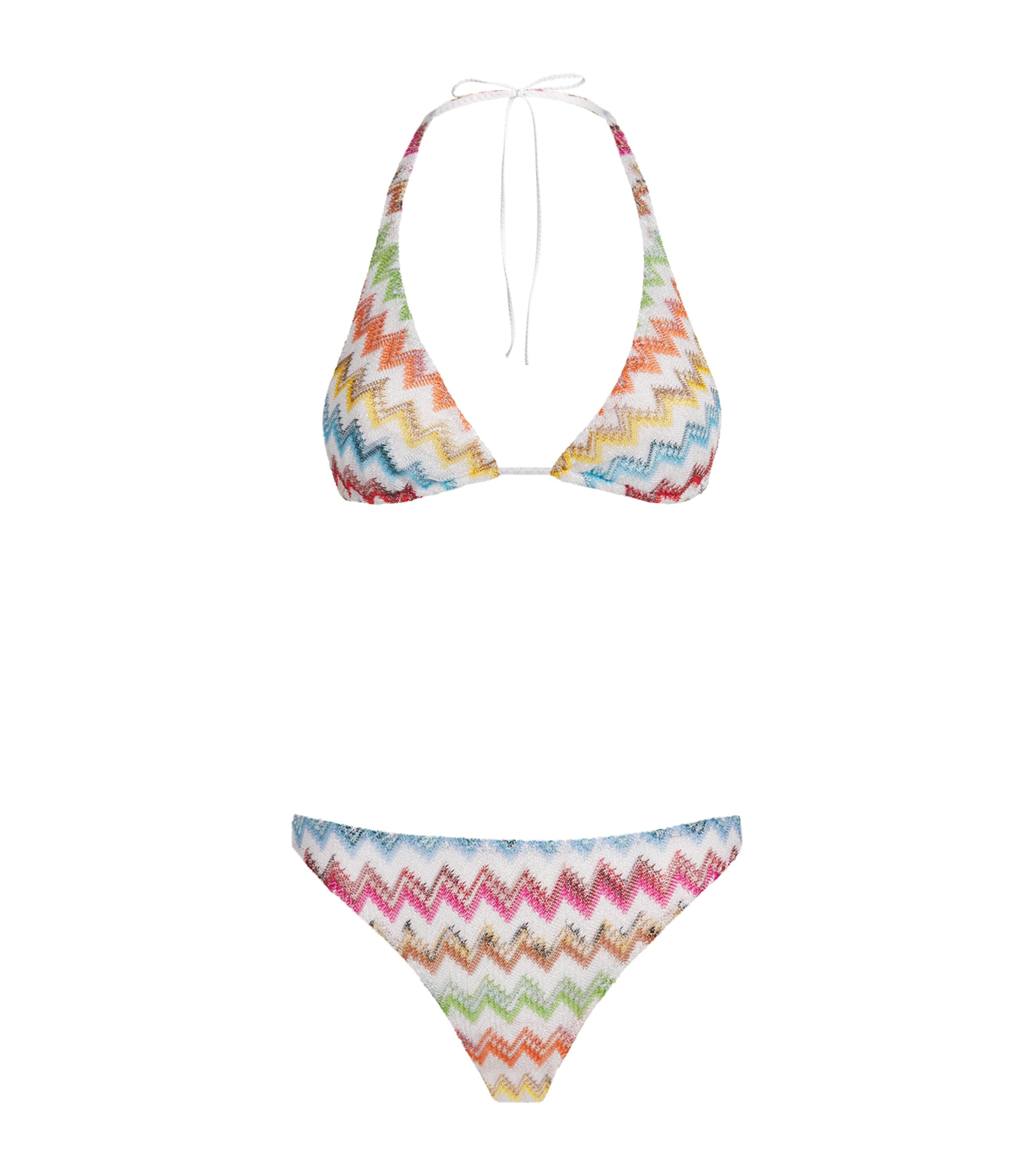 Missoni Womens Zigzag Playful Halterneck Bikini Image 1