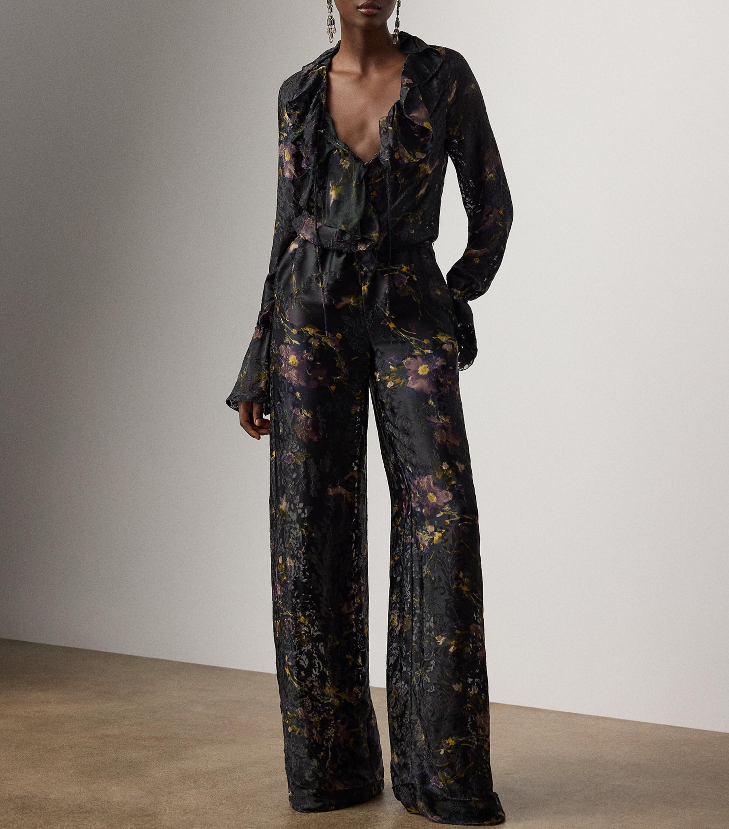 Satin Carol Jumpsuit GREEN MULTI Image 6