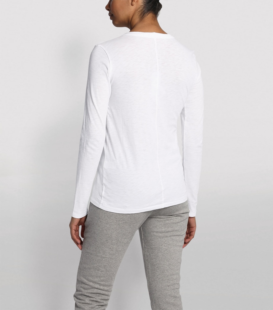 long-sleeve cotton T-shirt BRIGHT WHITE W Image 4