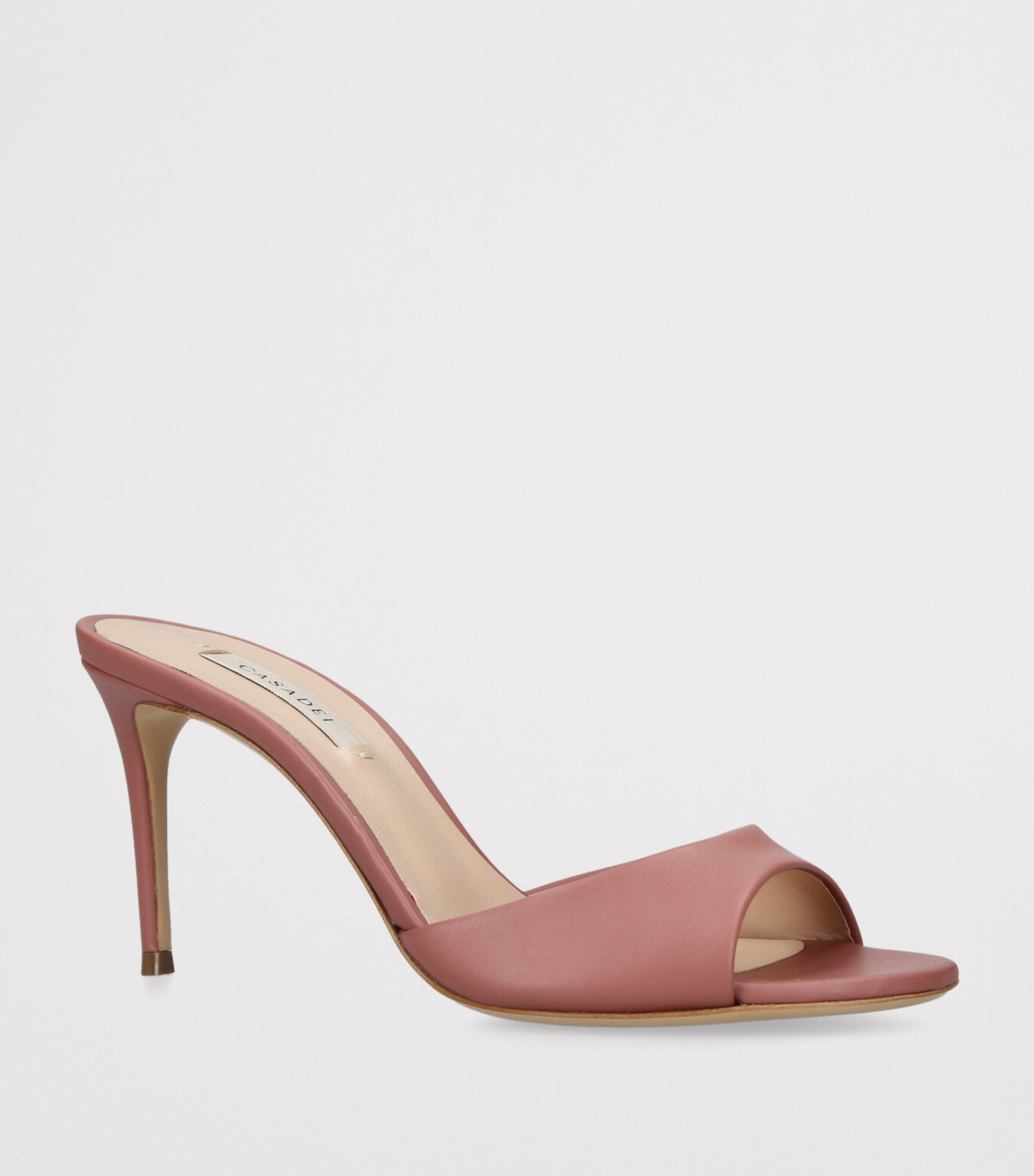 Casadei Leather Julia Mules 80 Pink Image 3