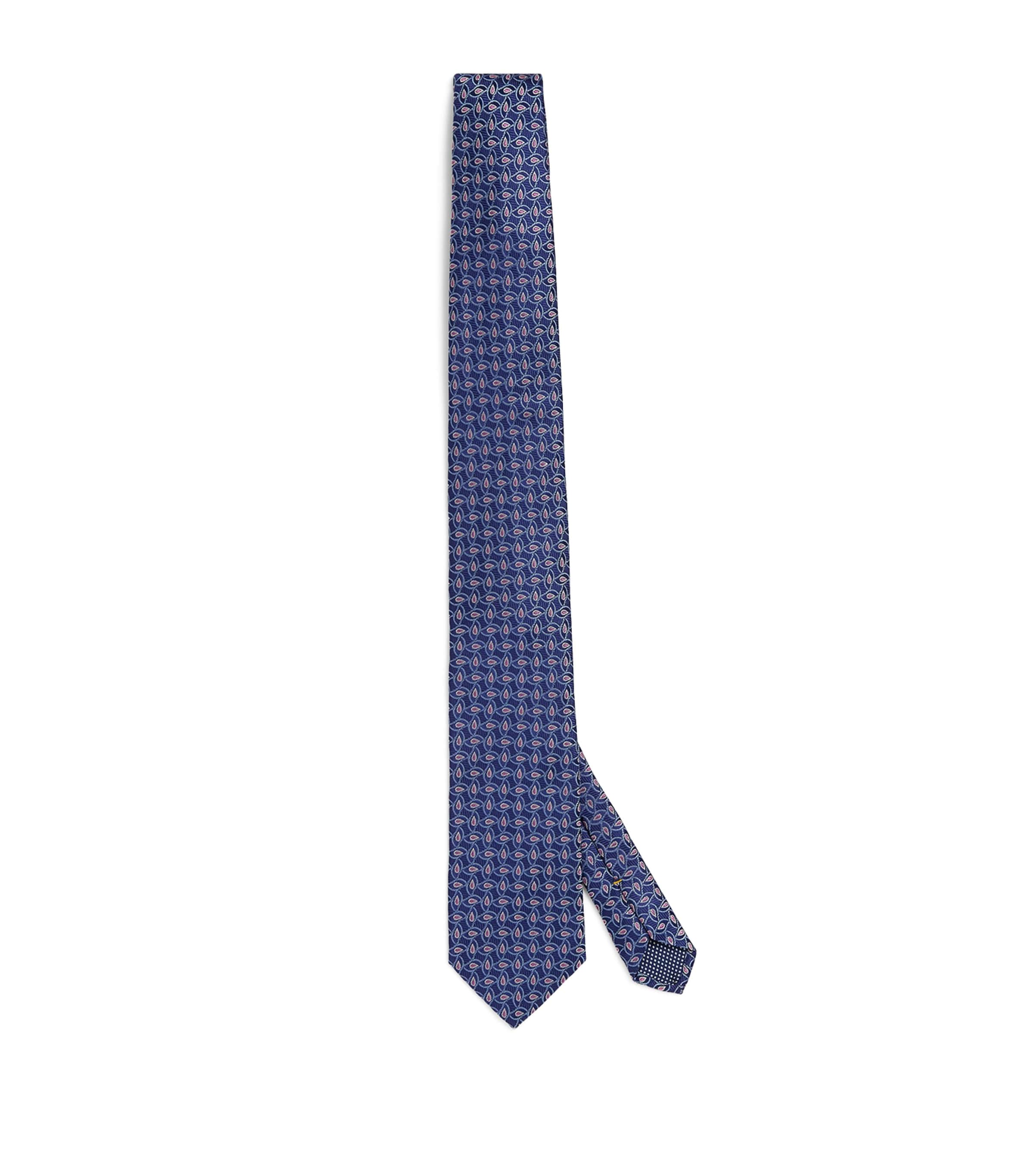 Eton Silk Jacquard Tie In Gray