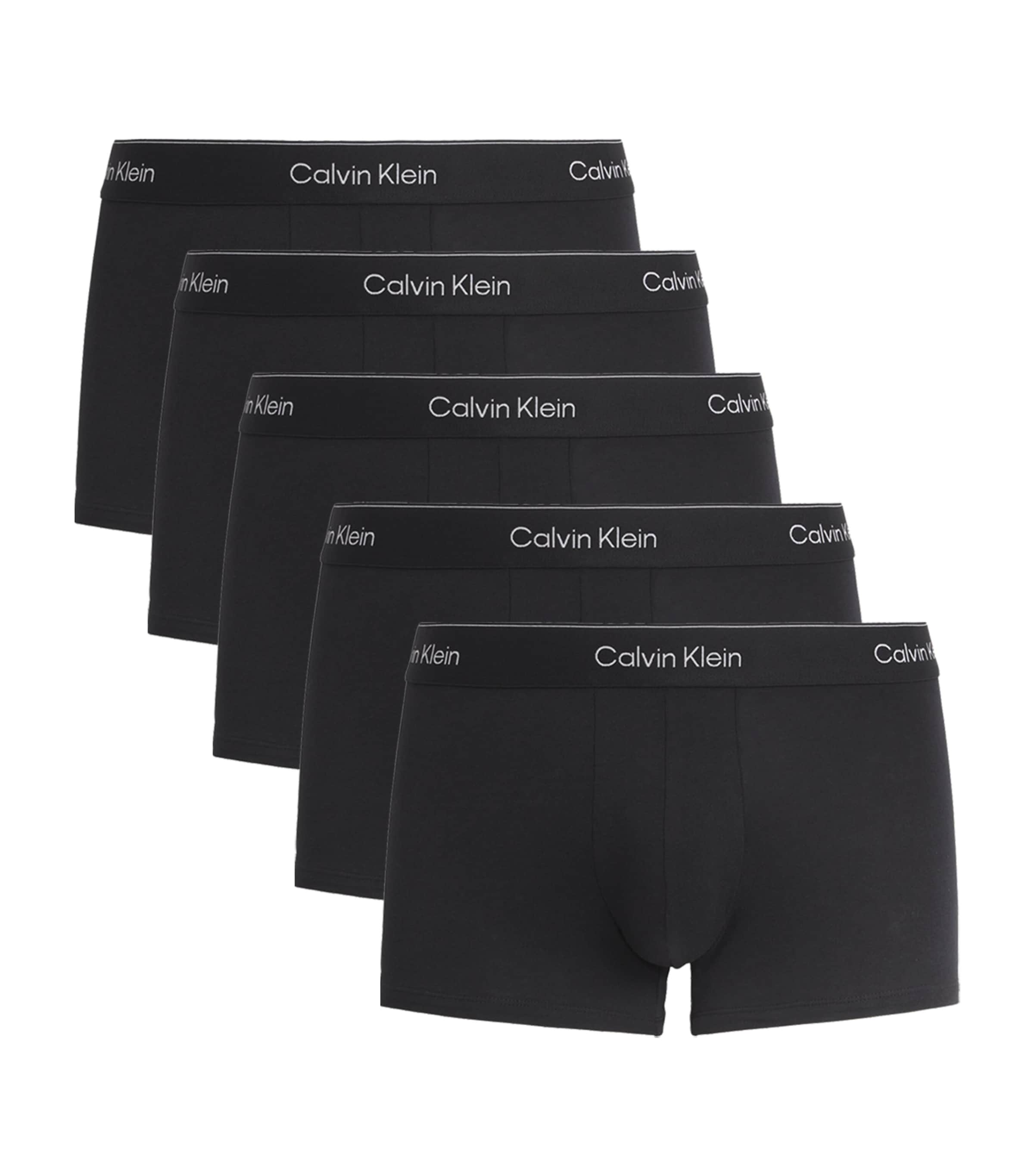 Calvin Klein Mens Cotton Stretch Icon Trunks (Pack of 5) Black Black Image 1