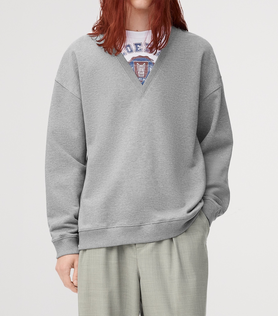 Layered Logo-Print Sweatshirt GREY MELANGE Image 3