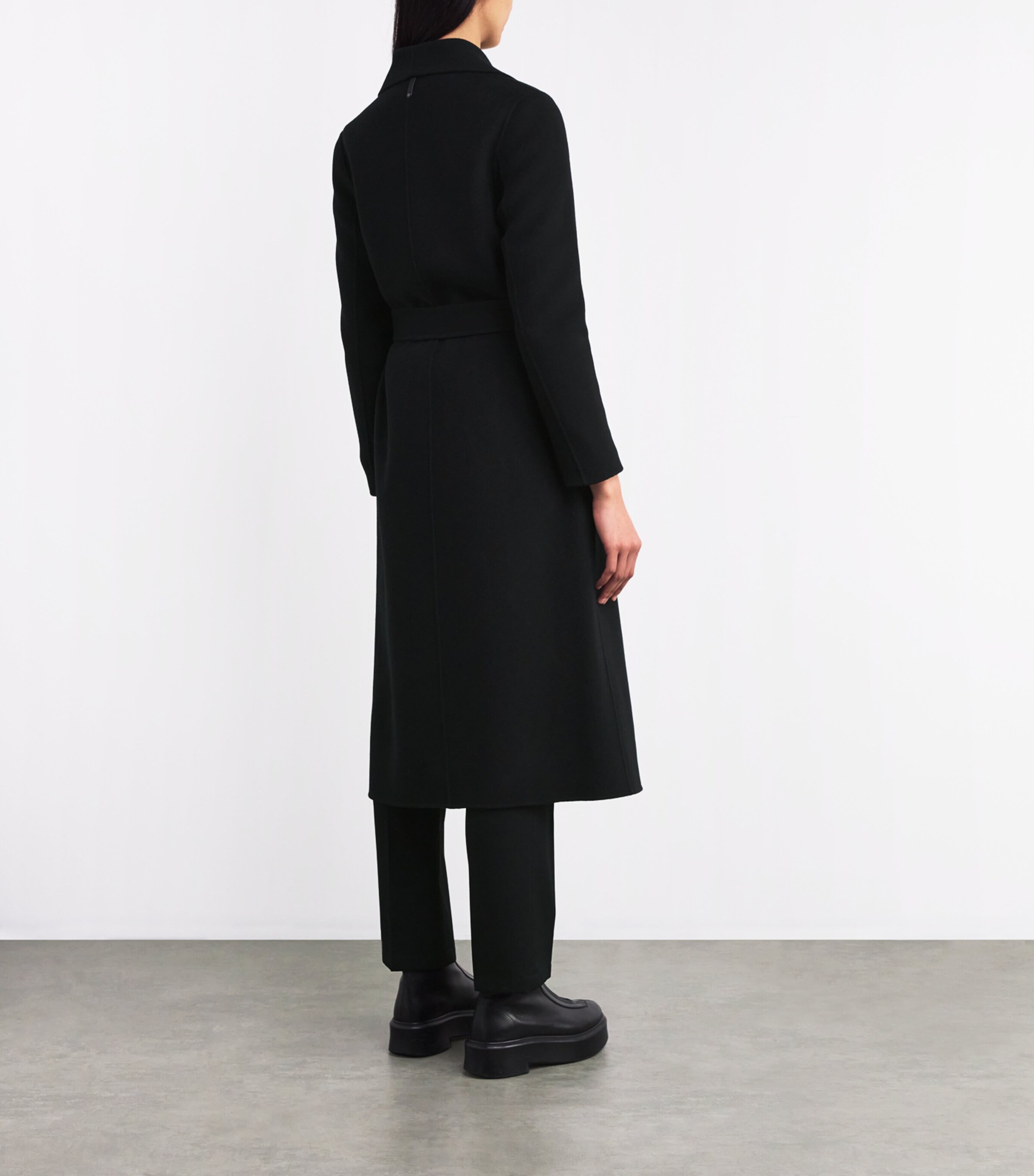 Wool Mai-CN Wrap Coat BLACK Image 4