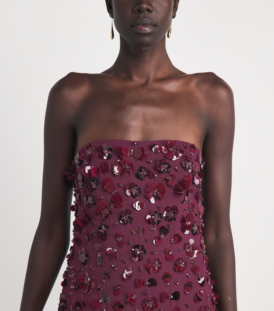 Simkhai Womens Floral Appliqué Serafina Gown Fig Image 3