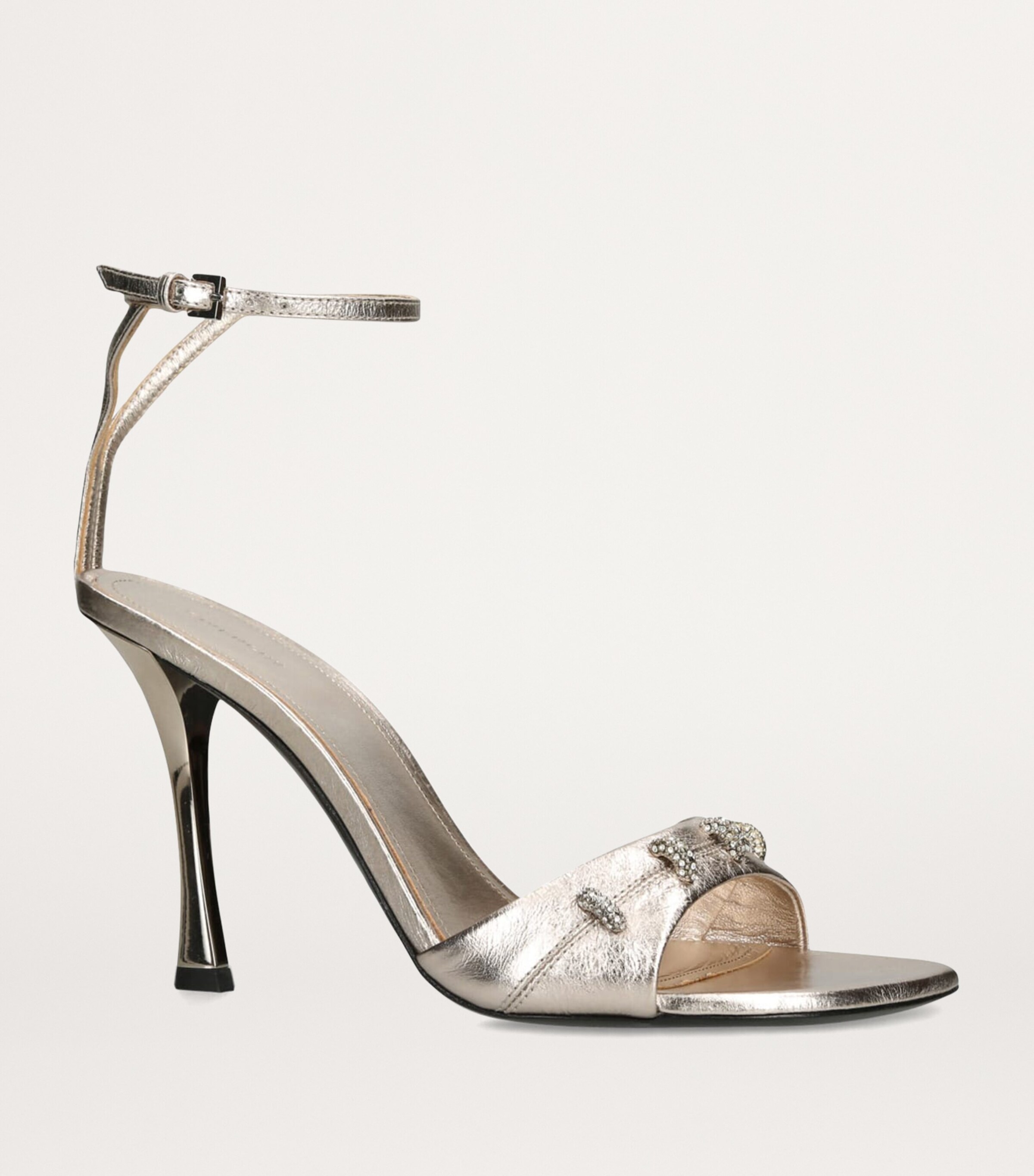 Givenchy Leather Stitch Heeled Sandals 95 Gold Image 3