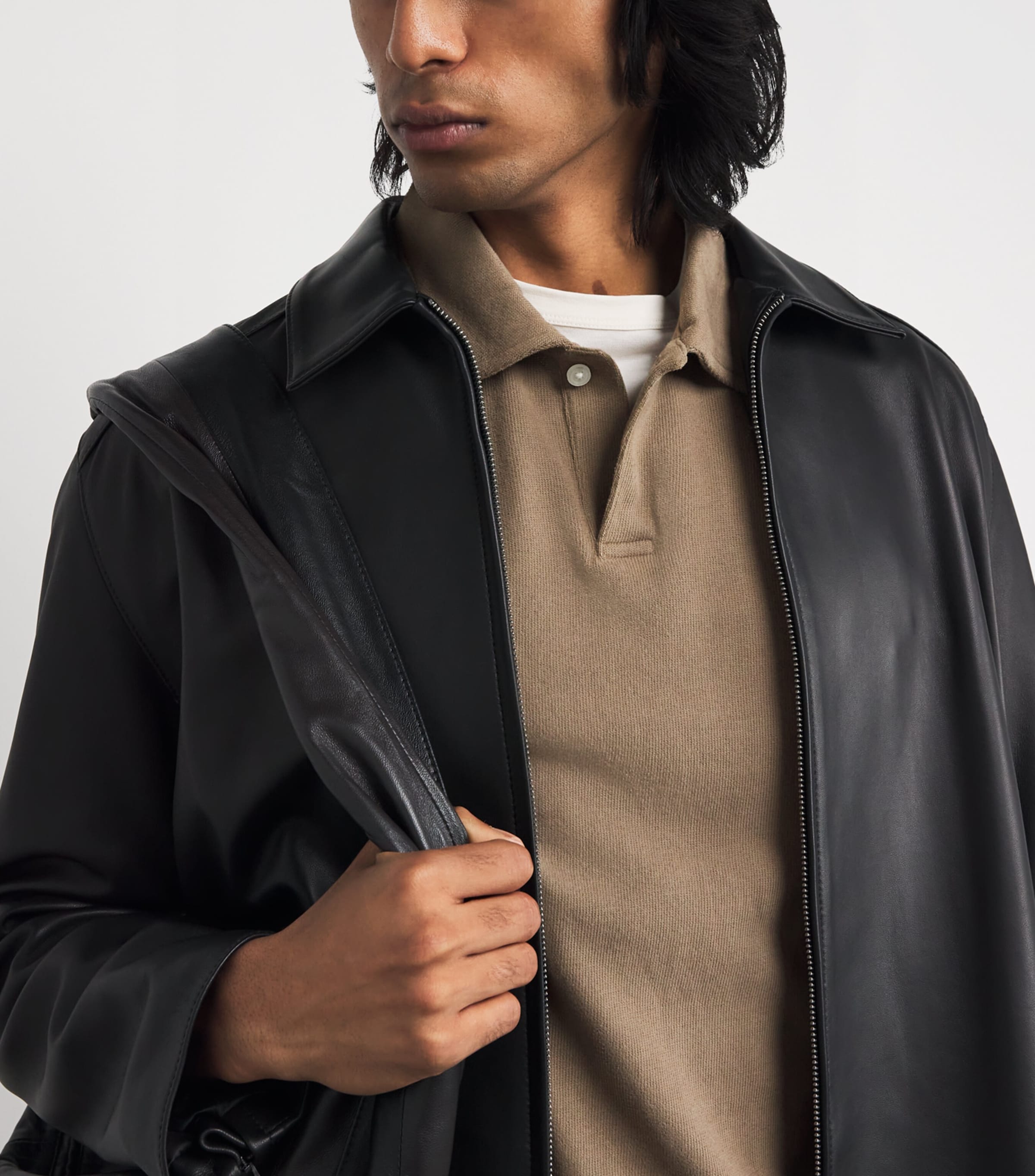 PAIGE Brown Cotton-Blend Hammond Polo Shirt Harrods CO