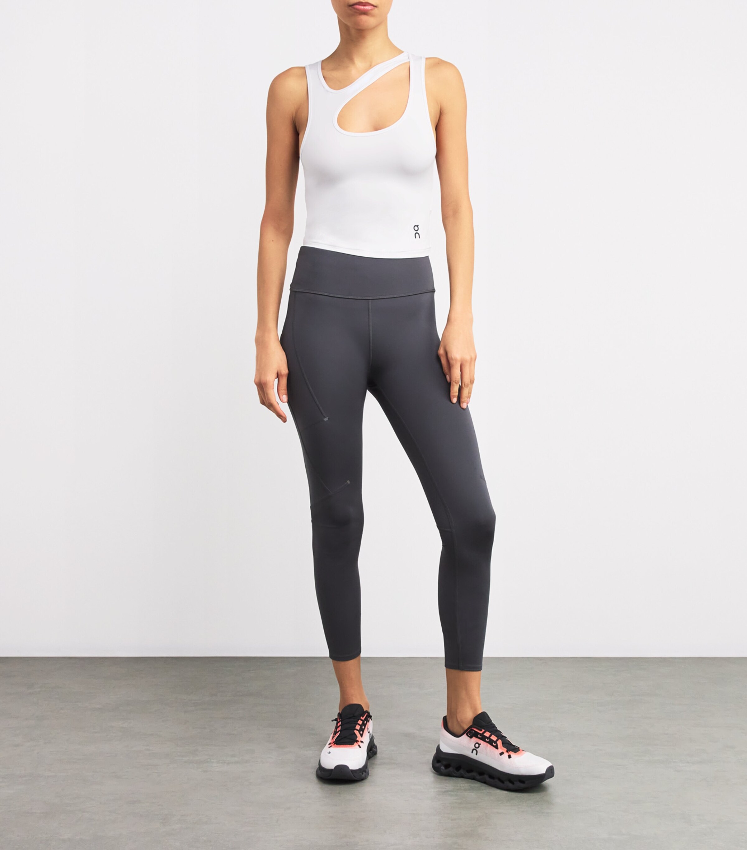 On Womens Studio Cut-Out Crop Top White Image 2
