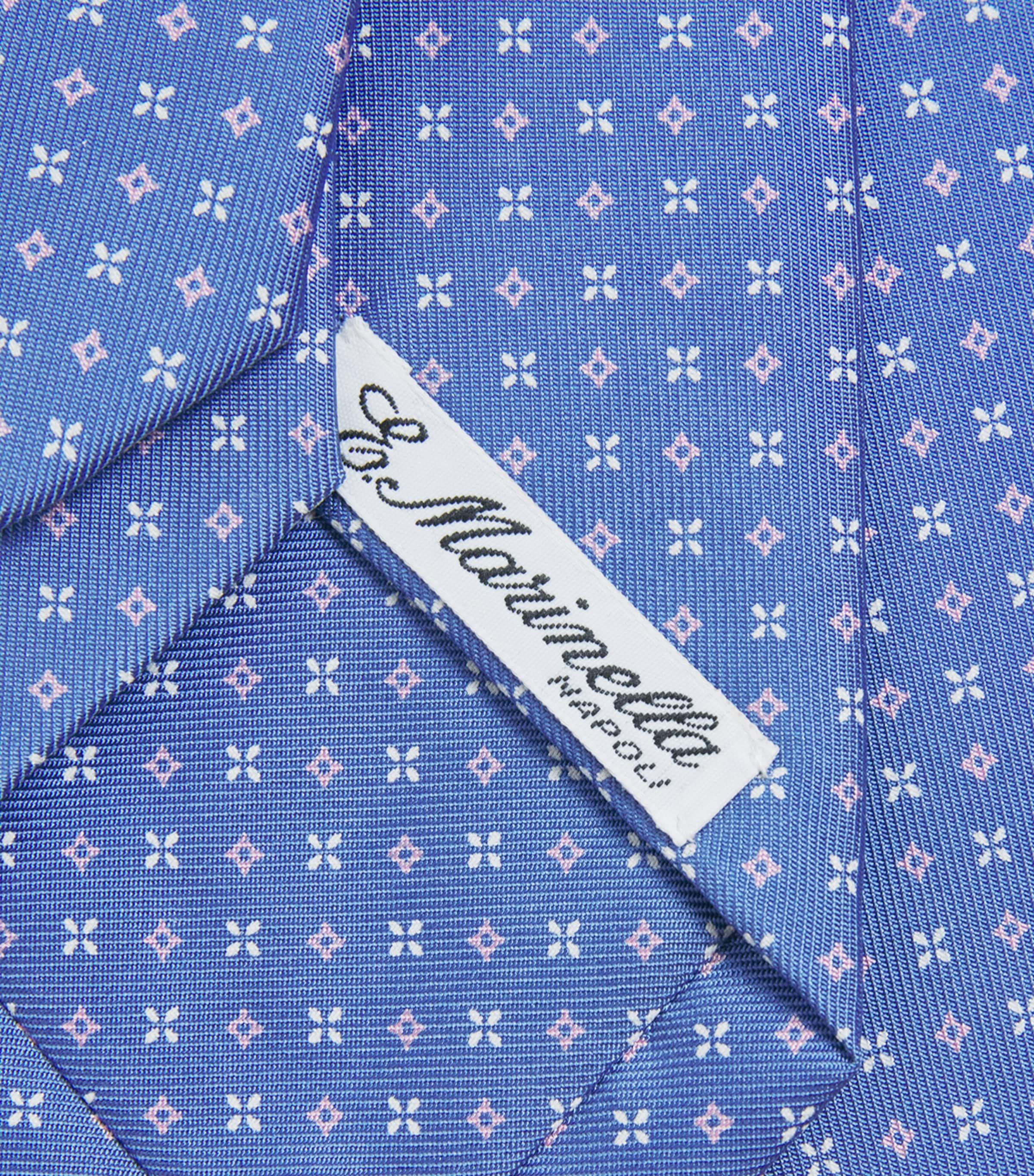 E. Marinella Silk Printed Tie Blue Image 3