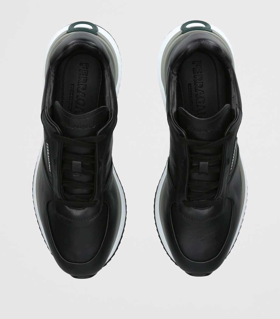 Salvatore Ferragamo Leather America 1 Sneakers Blk/white Image 4