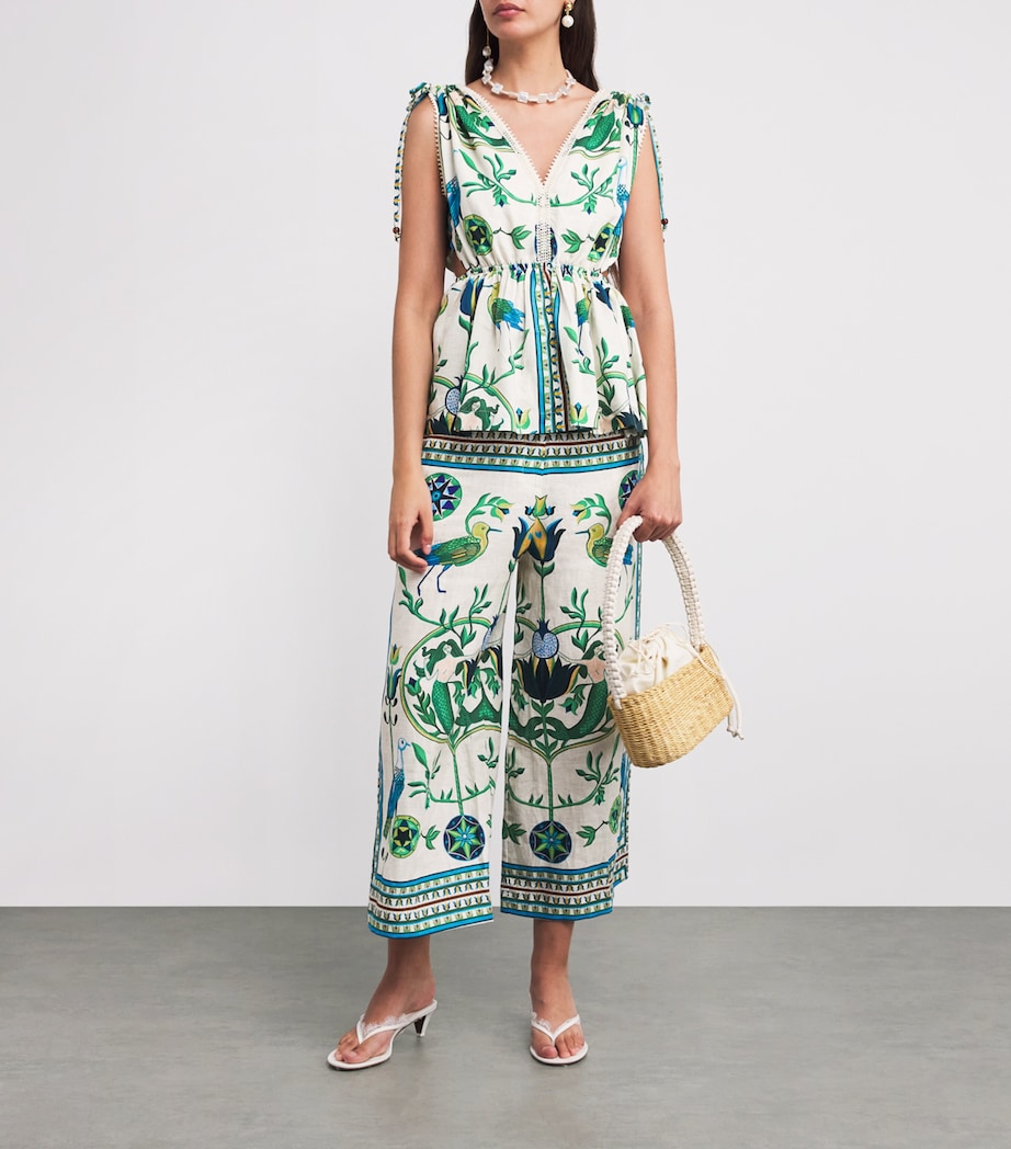 Linen Printed Maria Trousers OFFWHITE MULTICOLOR Image 2
