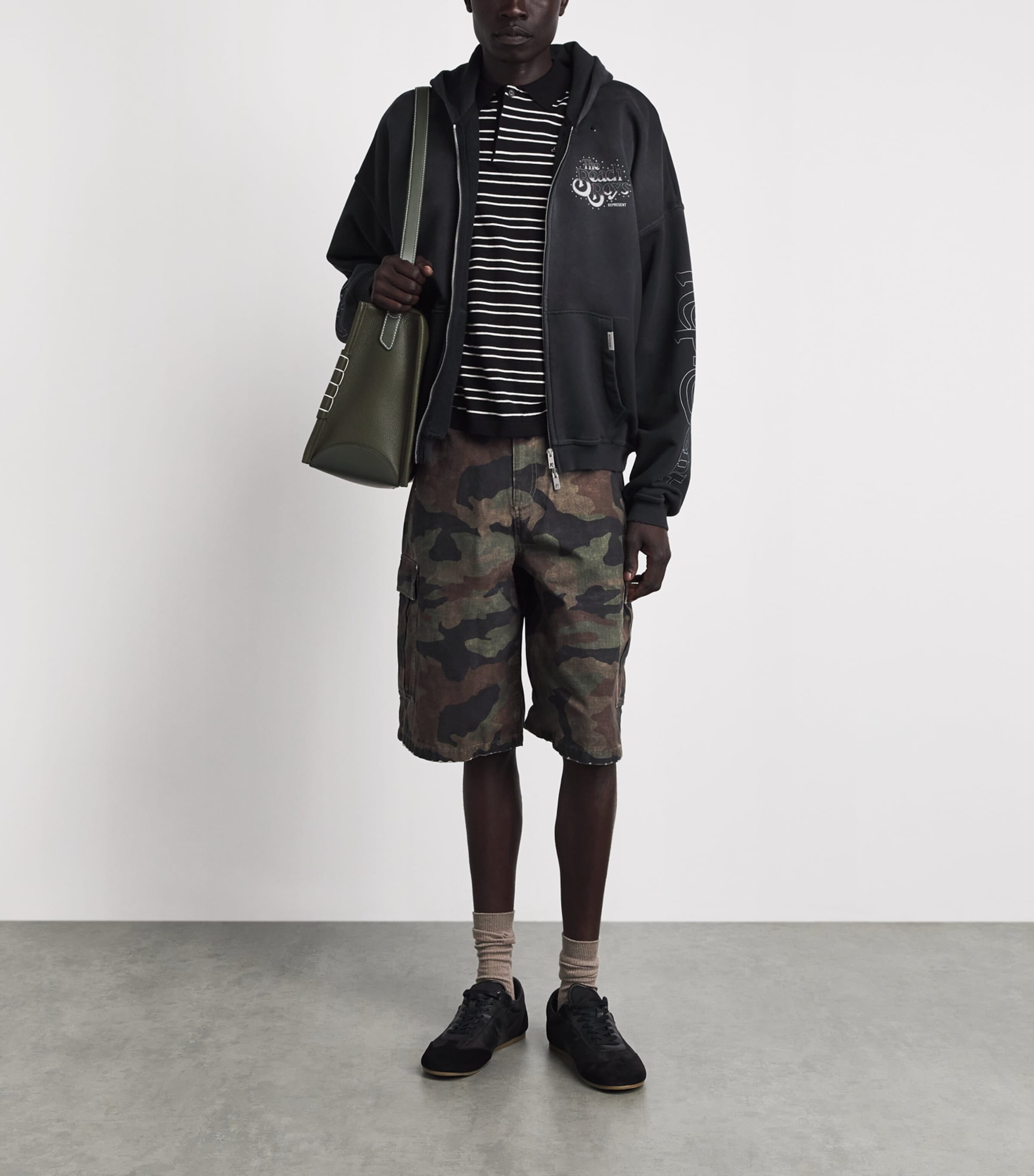 Represent Mens Camouflage Cargo Shorts Camo Image 2