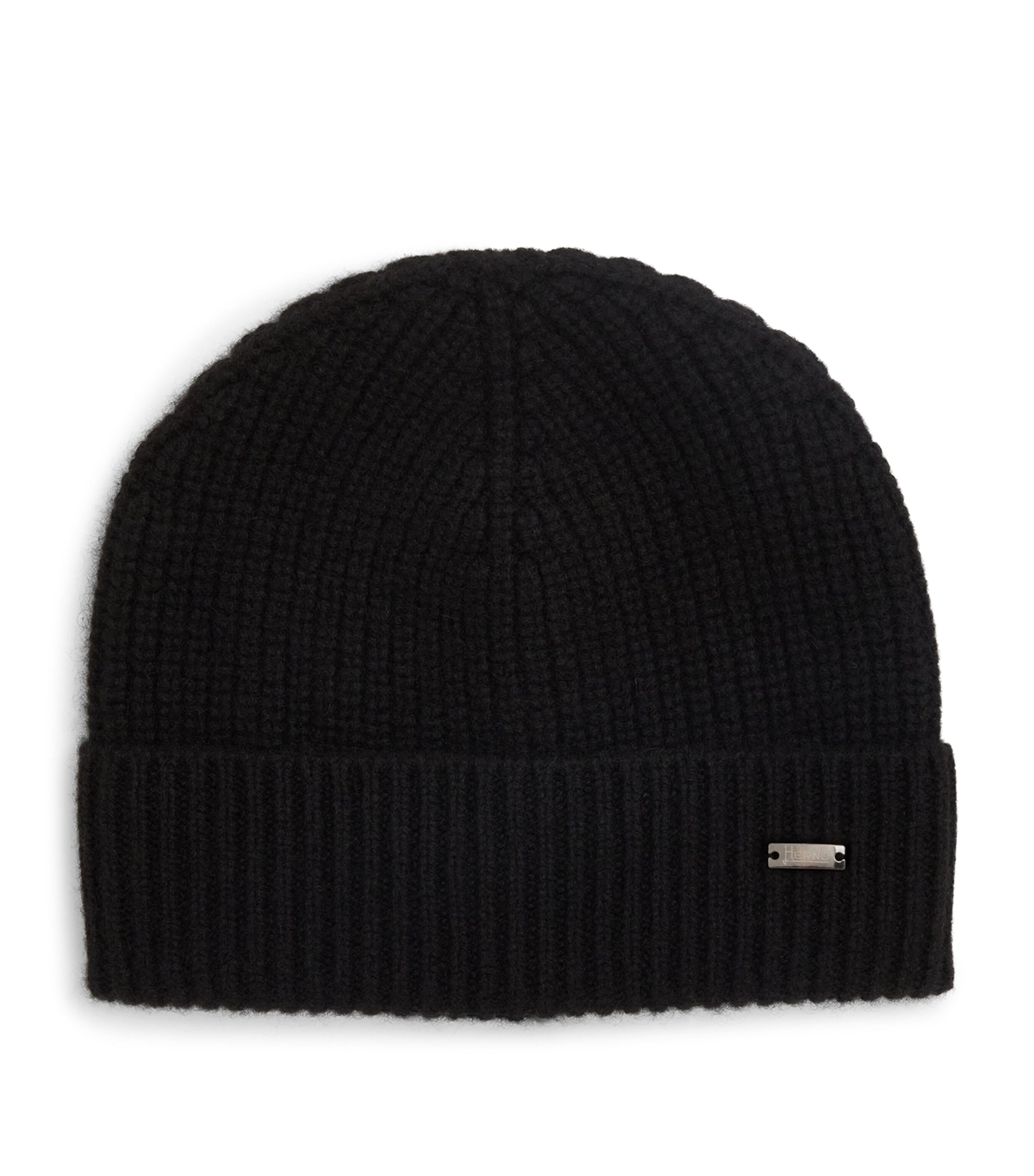 HERNO CASHMERE RIBBED BEANIE 