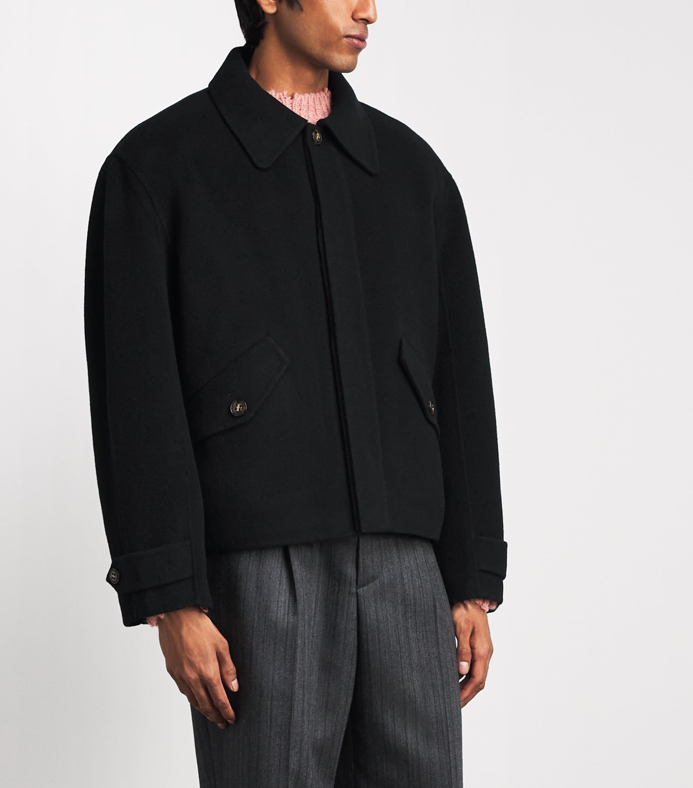 Séfr Mens Wool Relaxed Jacket Black Image 4