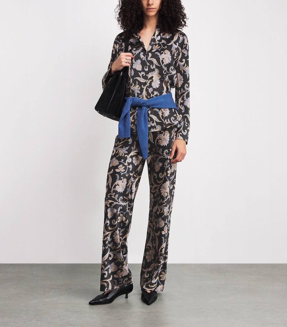 Veronica Beard Womens Paisley Lloyd Shirt Black Multi Image 2