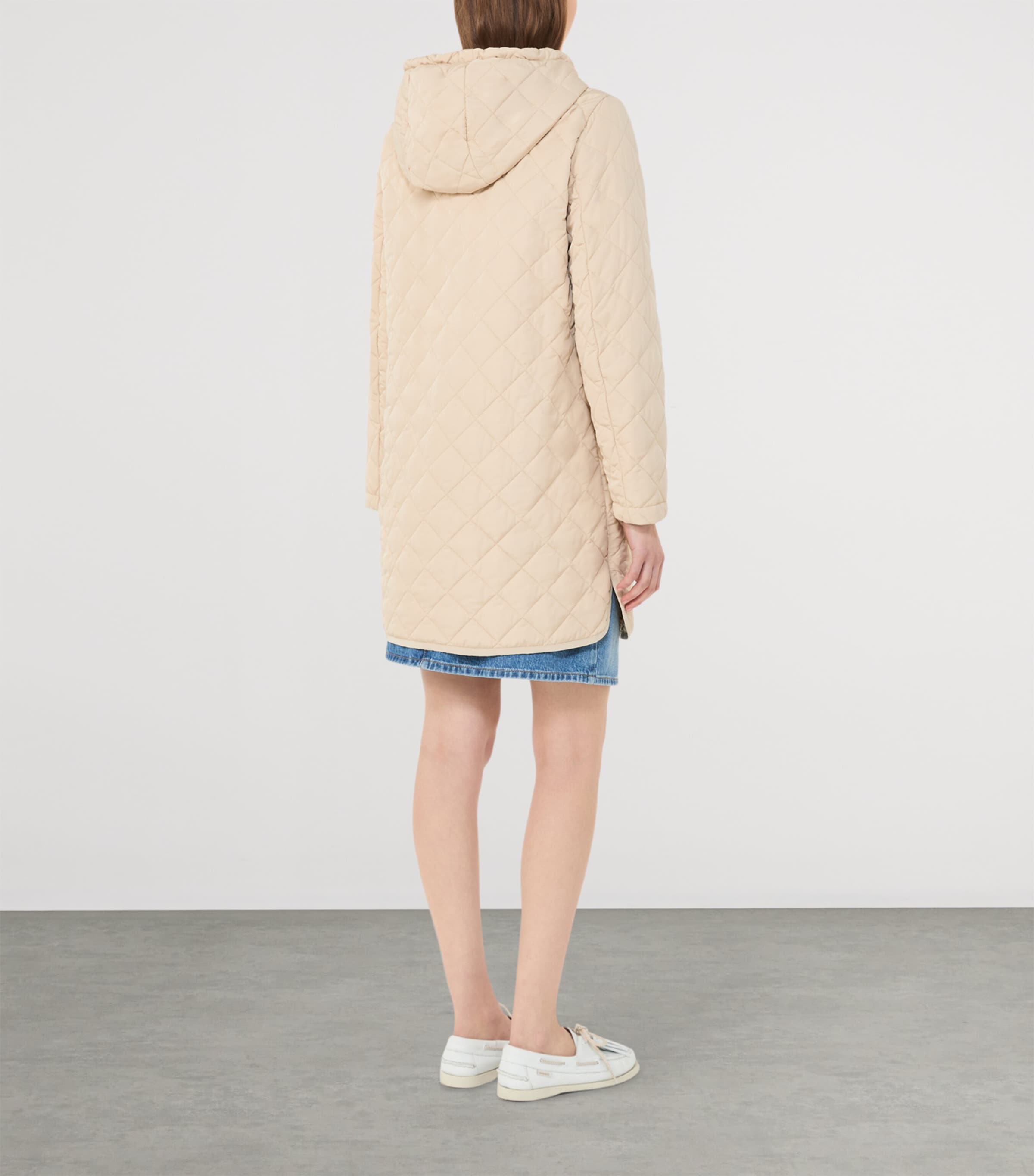 Weekend Max Mara Womens Water-Repellent Quilted Parka Coat Sand Image 3