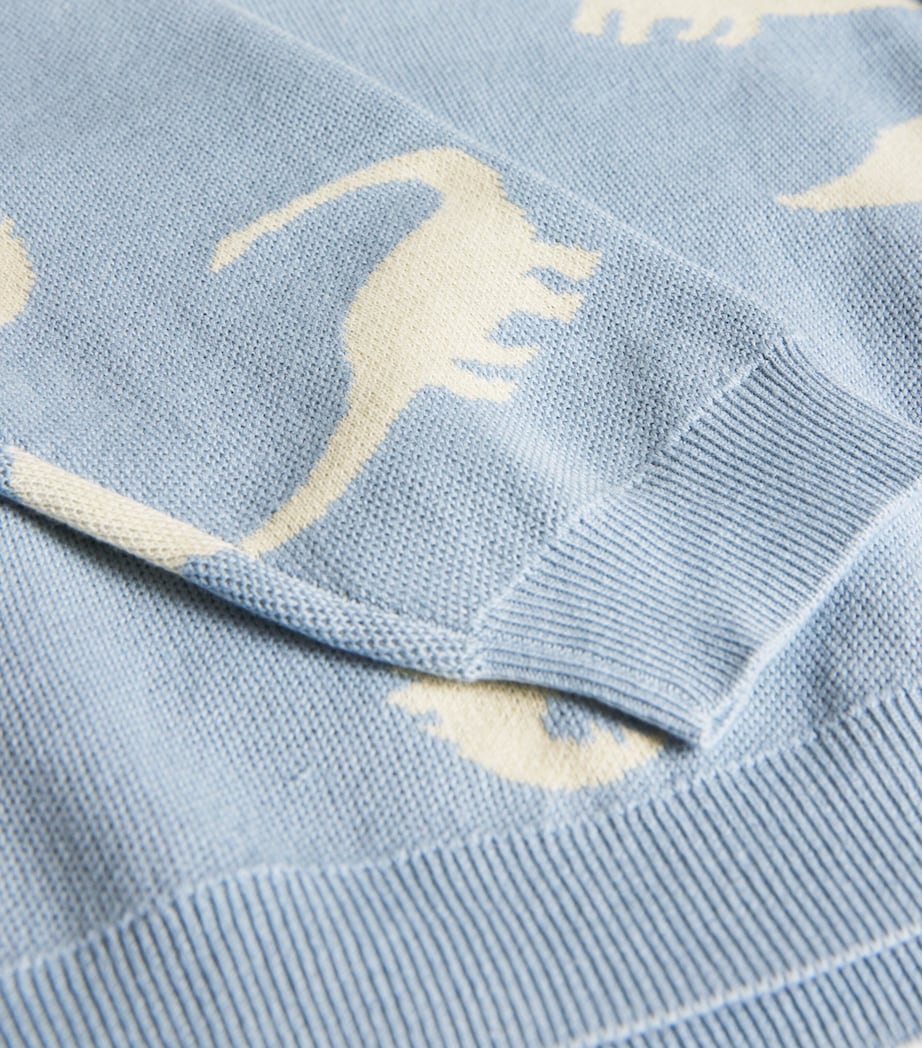 KONGES SLOJD Dinosaur Print Sweater (5-10 Years) Mist Image 4