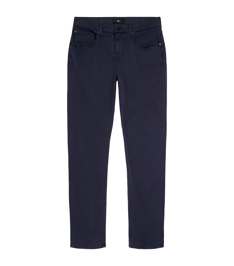 7 For All Mankind Mens Slimmy Luxe Performance Plus Jeans Blue Image 1