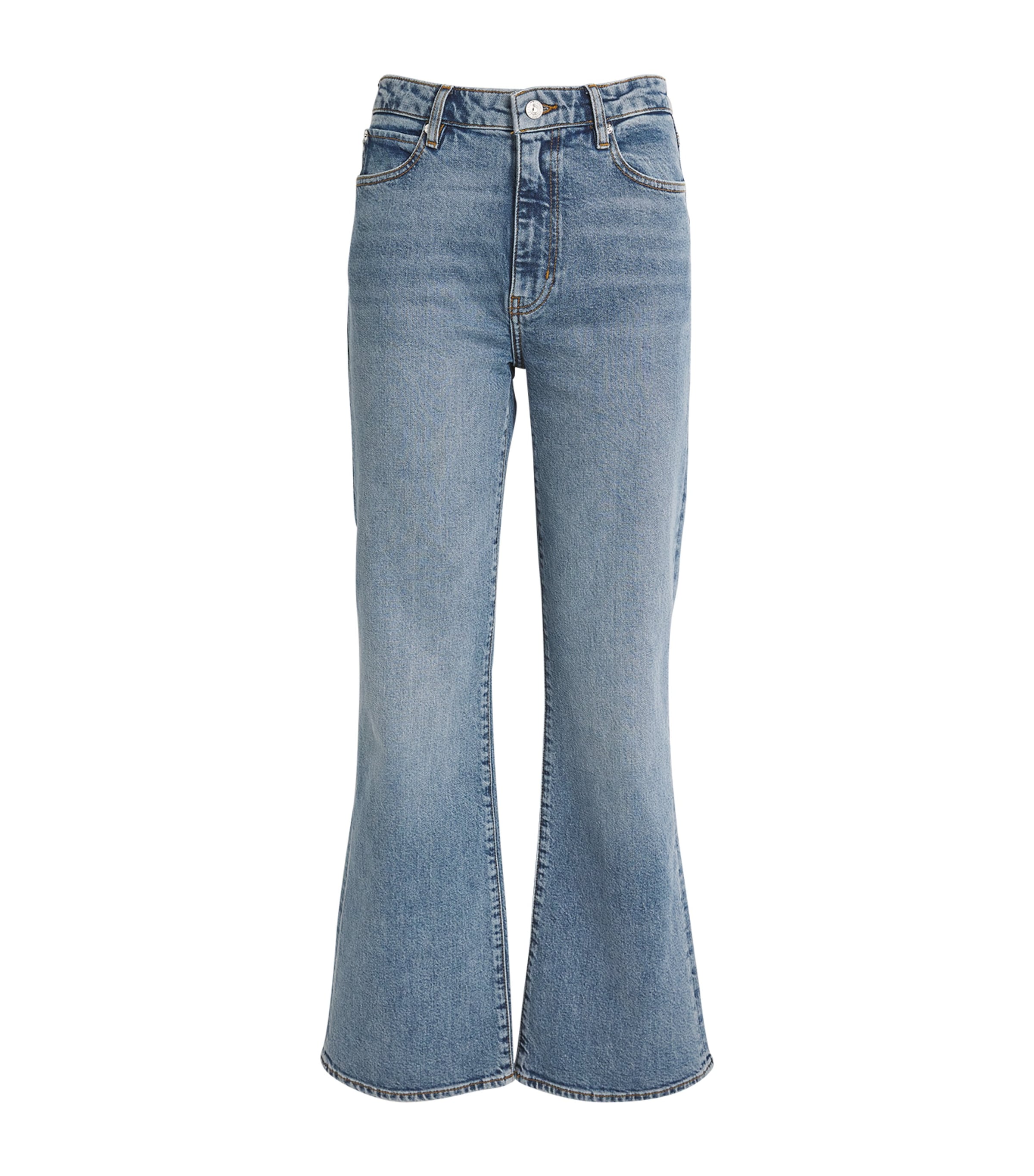 Frame The Pixie Arrow High Waist Relaxed Bootcut Jeans In Navy