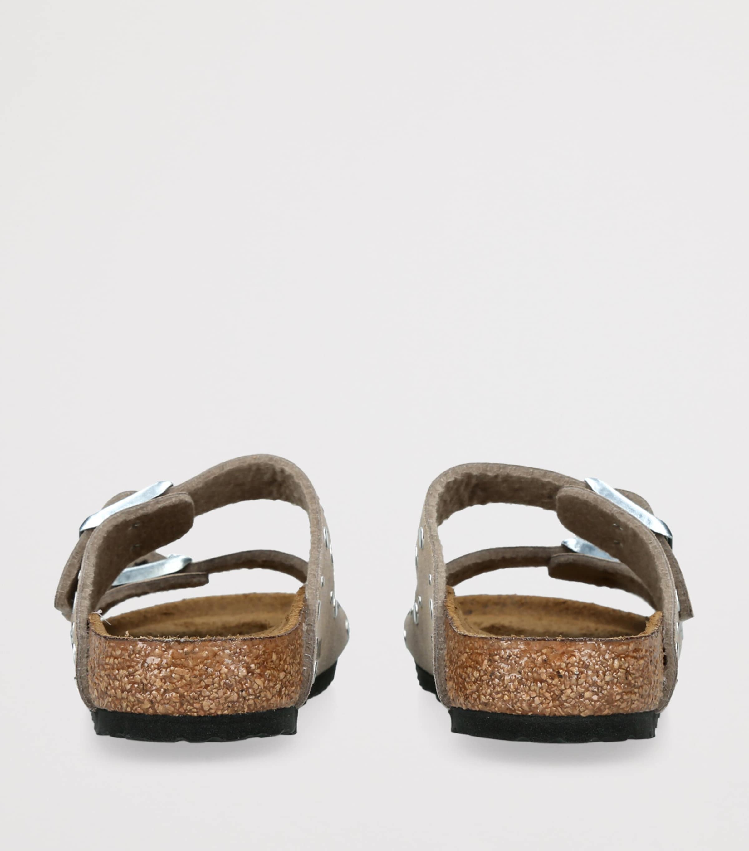 Birkenstock Suede Arizona Rivet-Detail Sandals Taupe Image 2