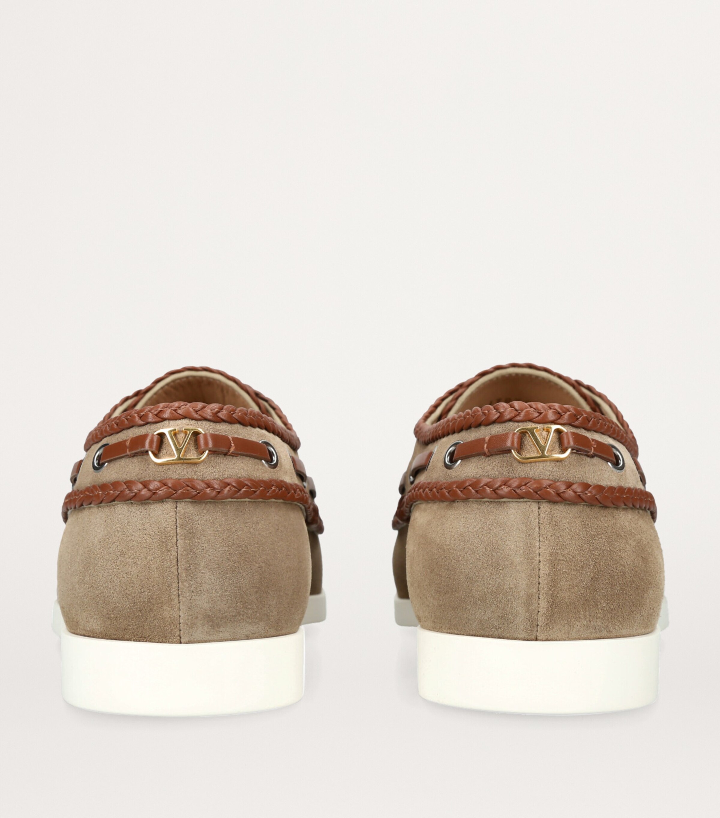Valentino Garavani Suede Palm Avenue Boat Shoes Brown Image 2