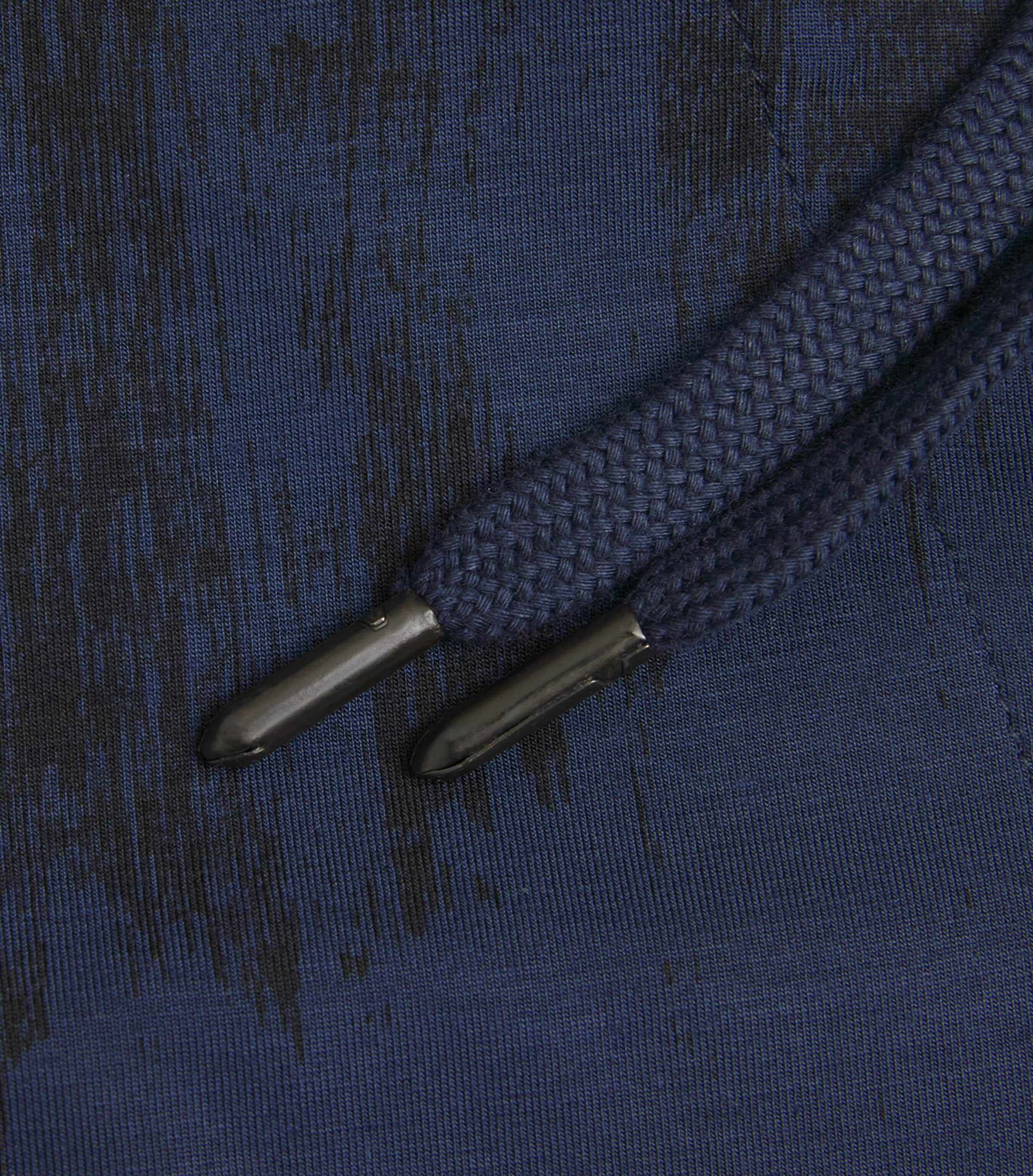 Derek Rose Mens Micro Modal Zip-Up Hoodie Nav Image 6