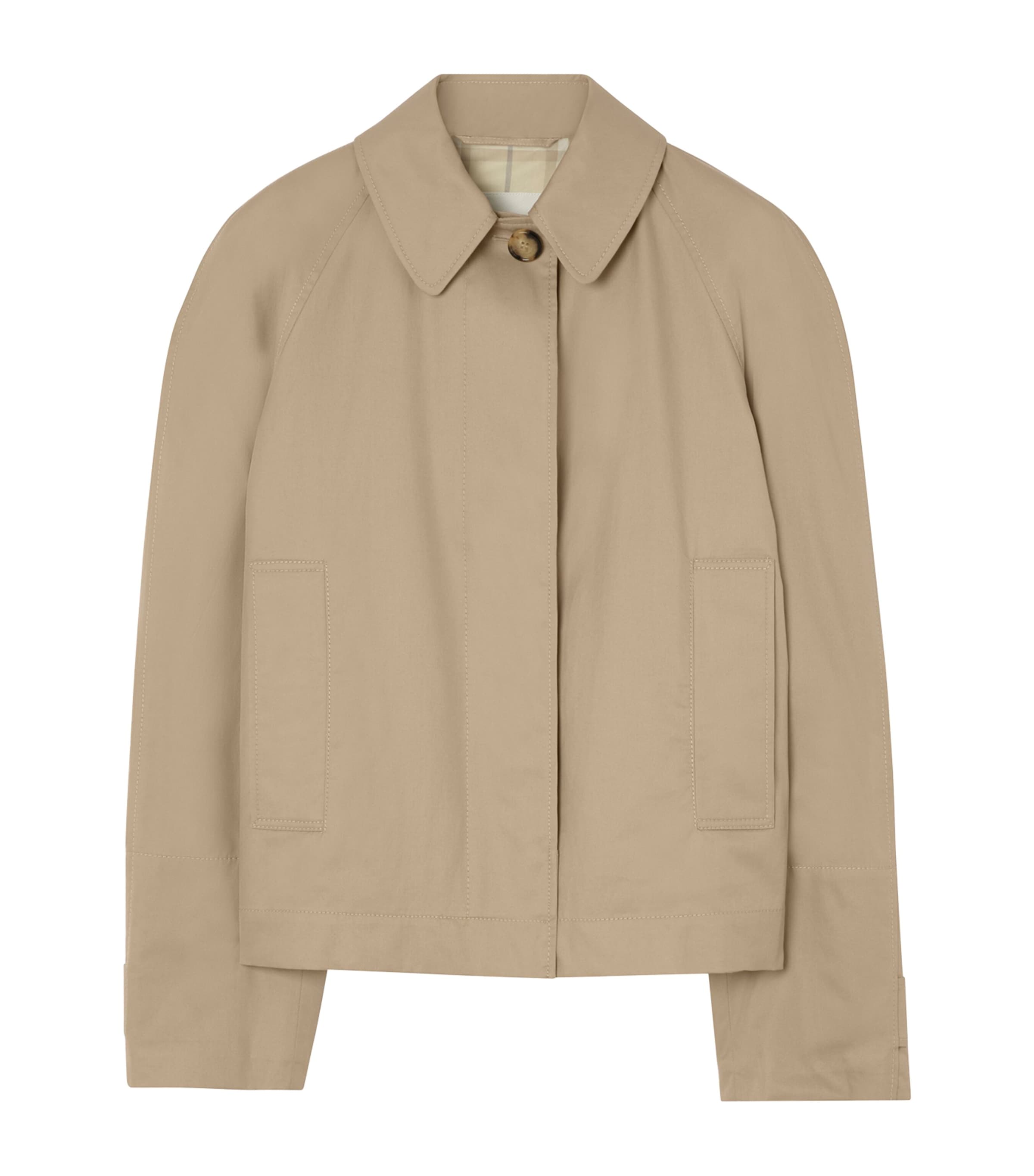 Burberry Womens Tropical Gabardine Jacket Saltmarsh Beige Image 1