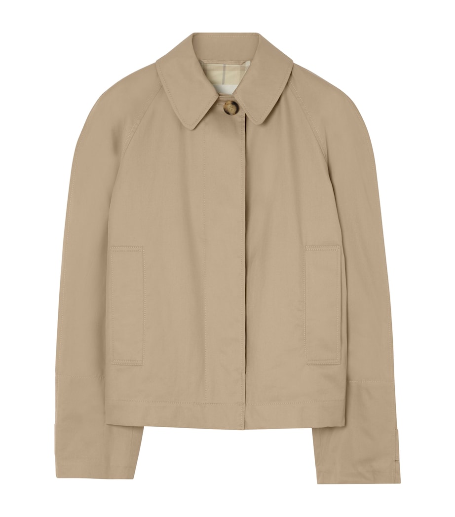 Burberry Womens Tropical Gabardine Jacket Saltmarsh Beige Image 1