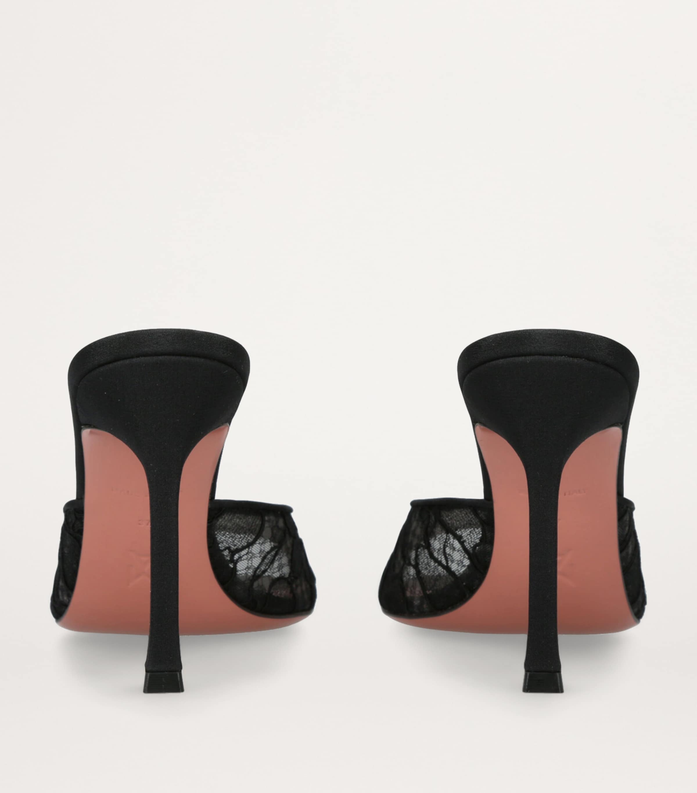 Amina Muaddi Lace Alexa Heeled Mules 95 Black Image 2