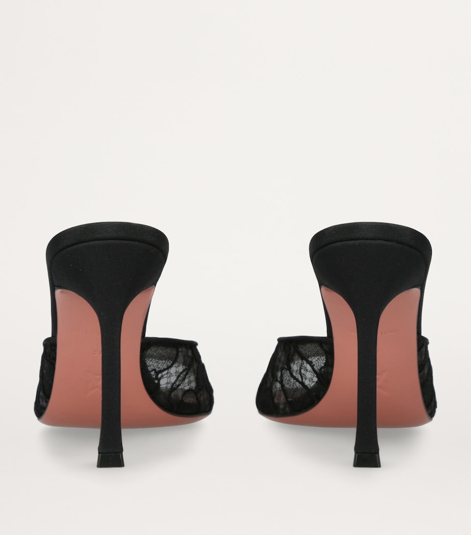 Amina Muaddi Lace Alexa Heeled Mules 95 Black Image 2