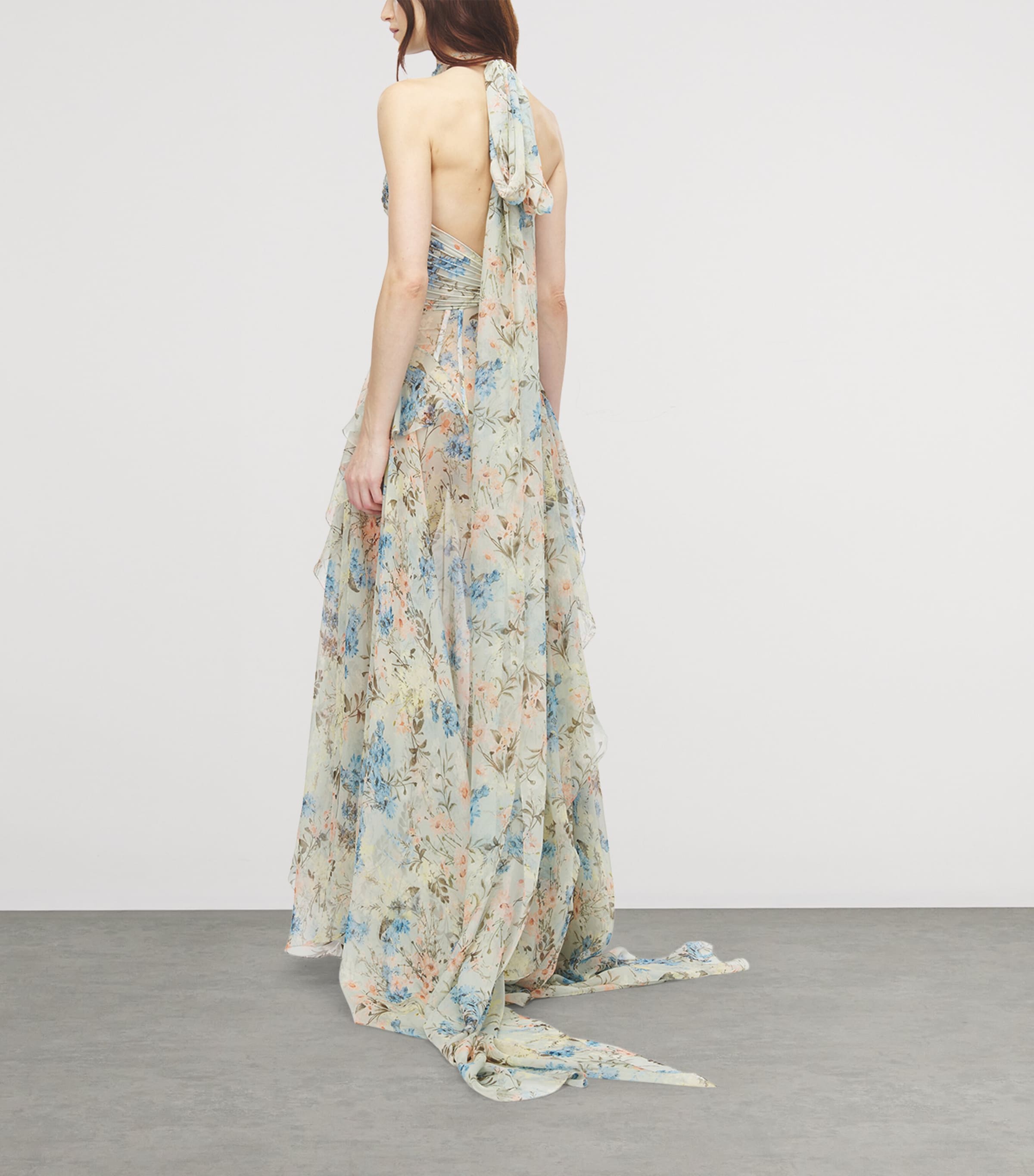 McQueen Womens Silk Floral Maxi Dress Image 3