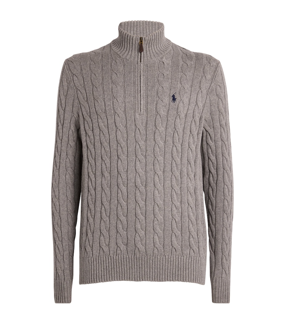 Polo Ralph Lauren Mens RL KNIT HZ CTTN CABLE W/PP Grey Image 1