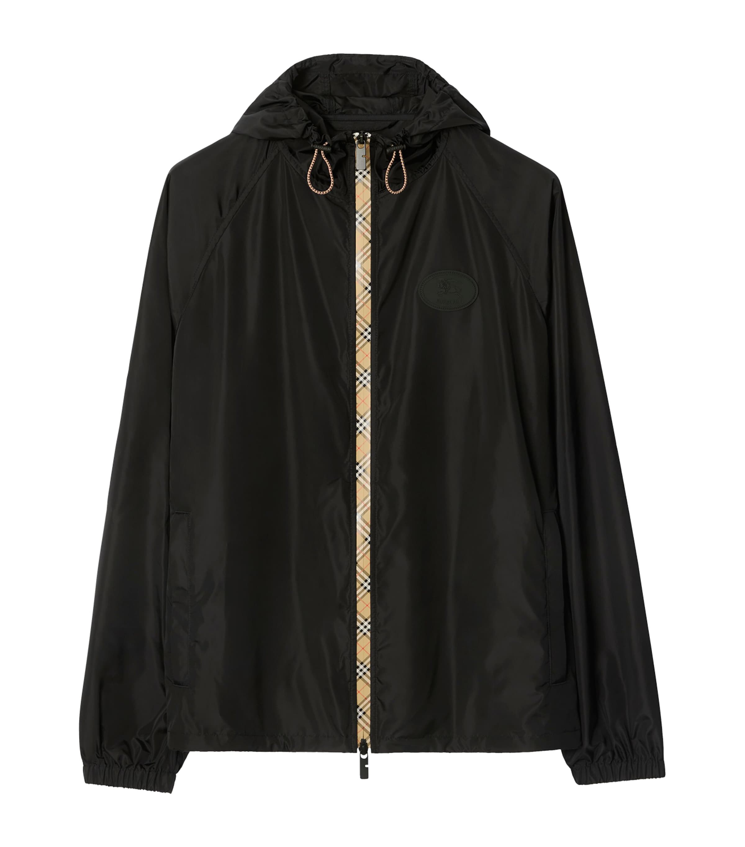 Burberry Mens Check Tape Jacket Black Image 1