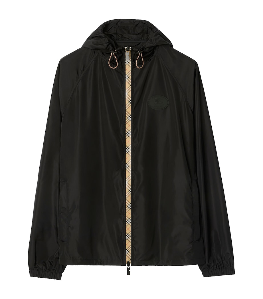Burberry Mens Check Tape Jacket Black Image 1