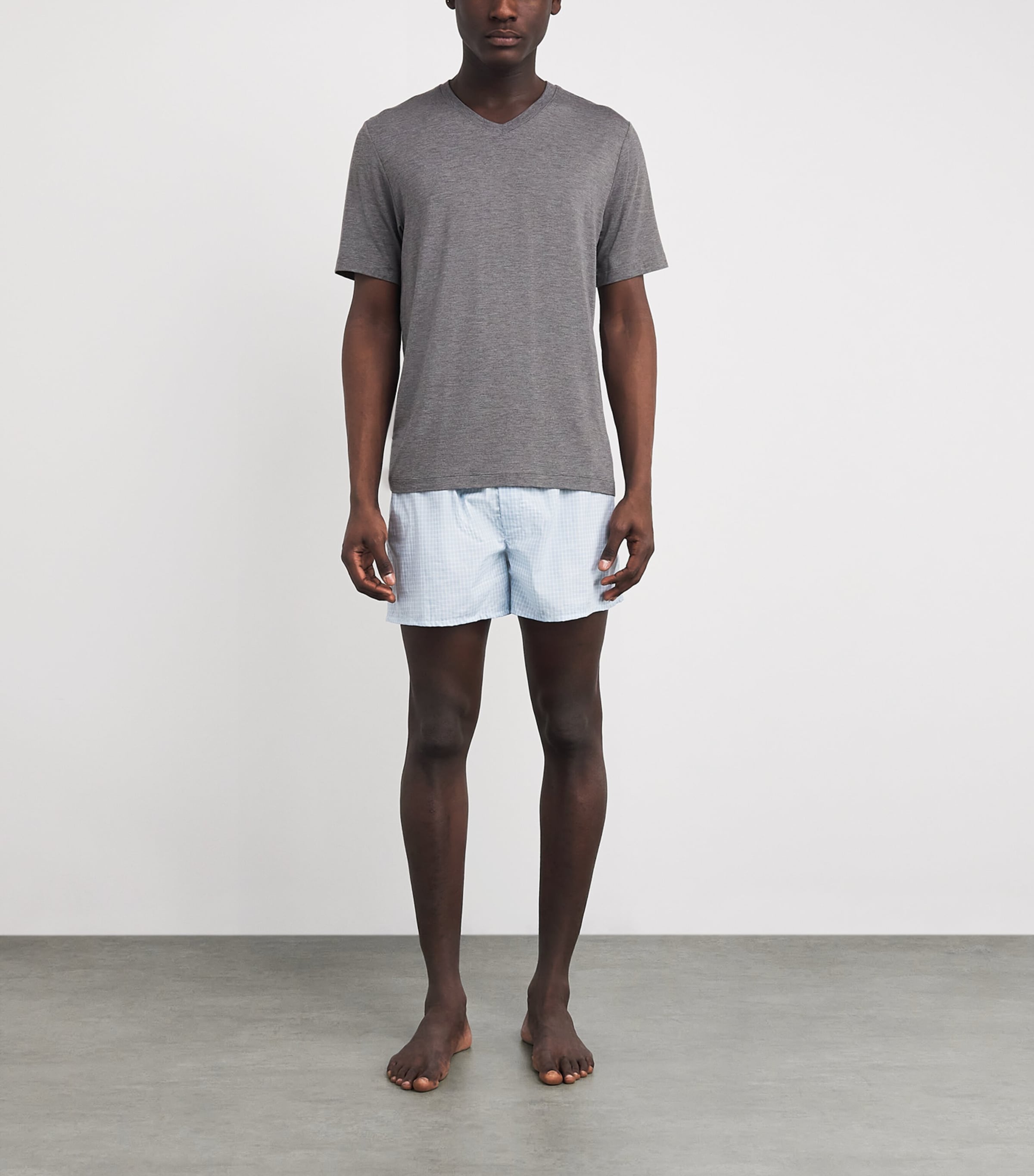 V-Neck Casuals T-Shirt 1945 STONE MELANGE Image 2