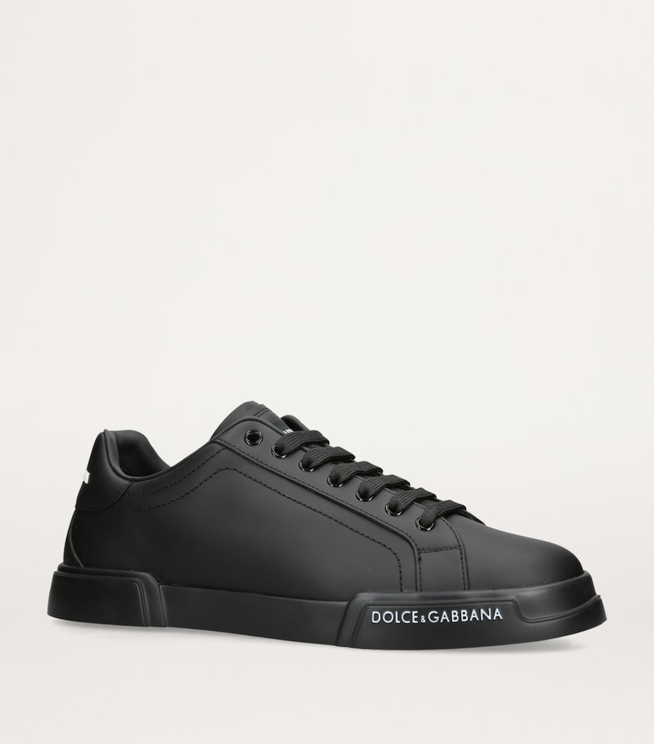 Leather Portofino Sneakers BLACK Image 3