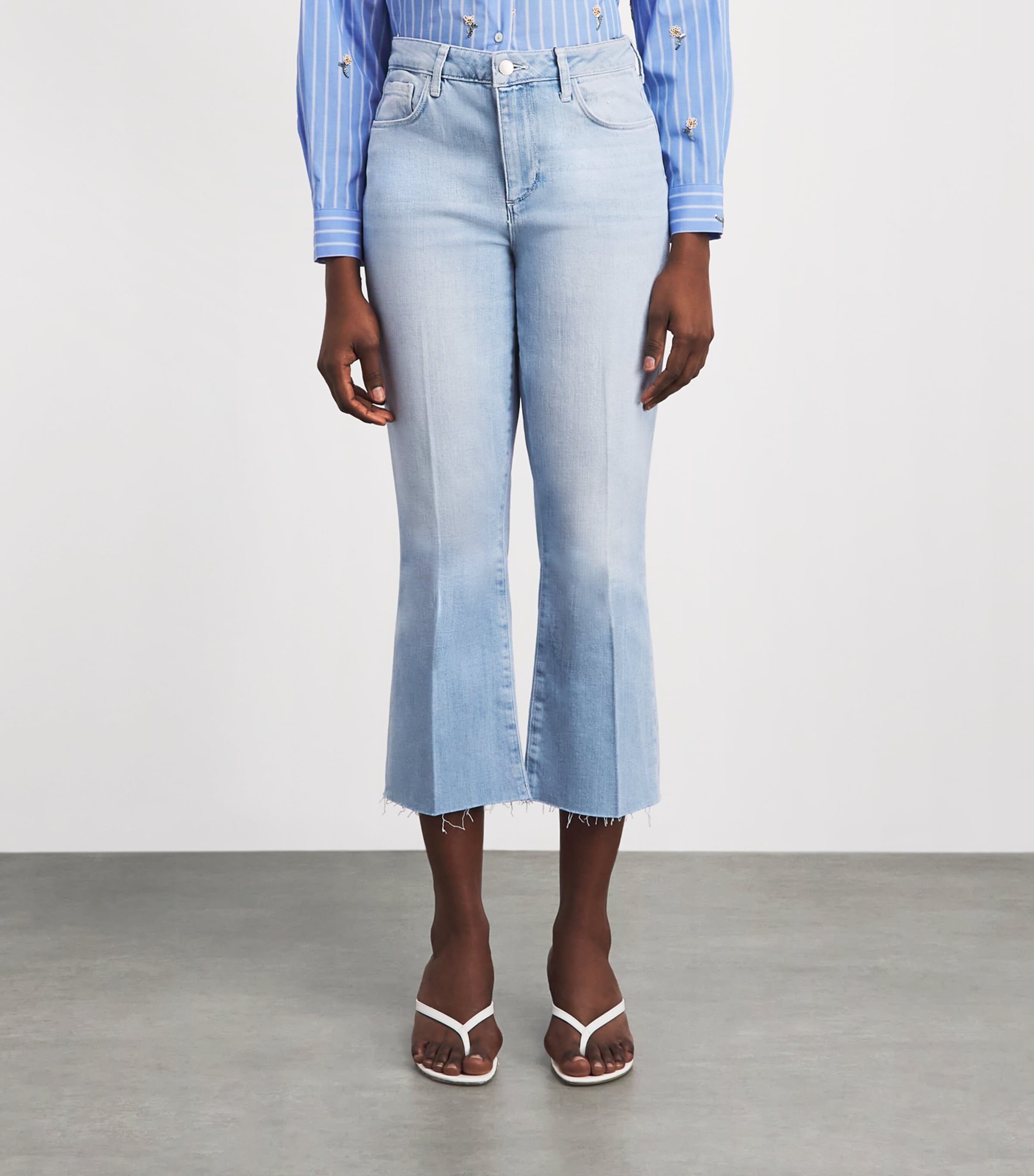 L'Agence Womens Cropped Kendra Flared Jeans Byrg Bayridge Image 4