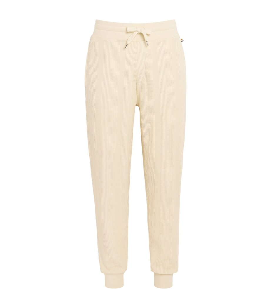Cotton-Blend Waffle Sweatpants 131-OPEN WHITE Image 1