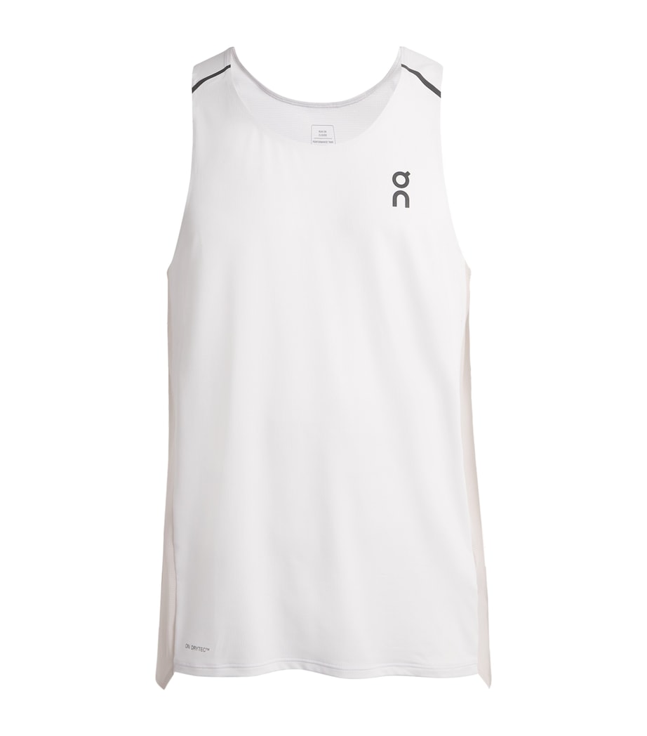 On Mens Performance Tank Top White | Silver Image 1