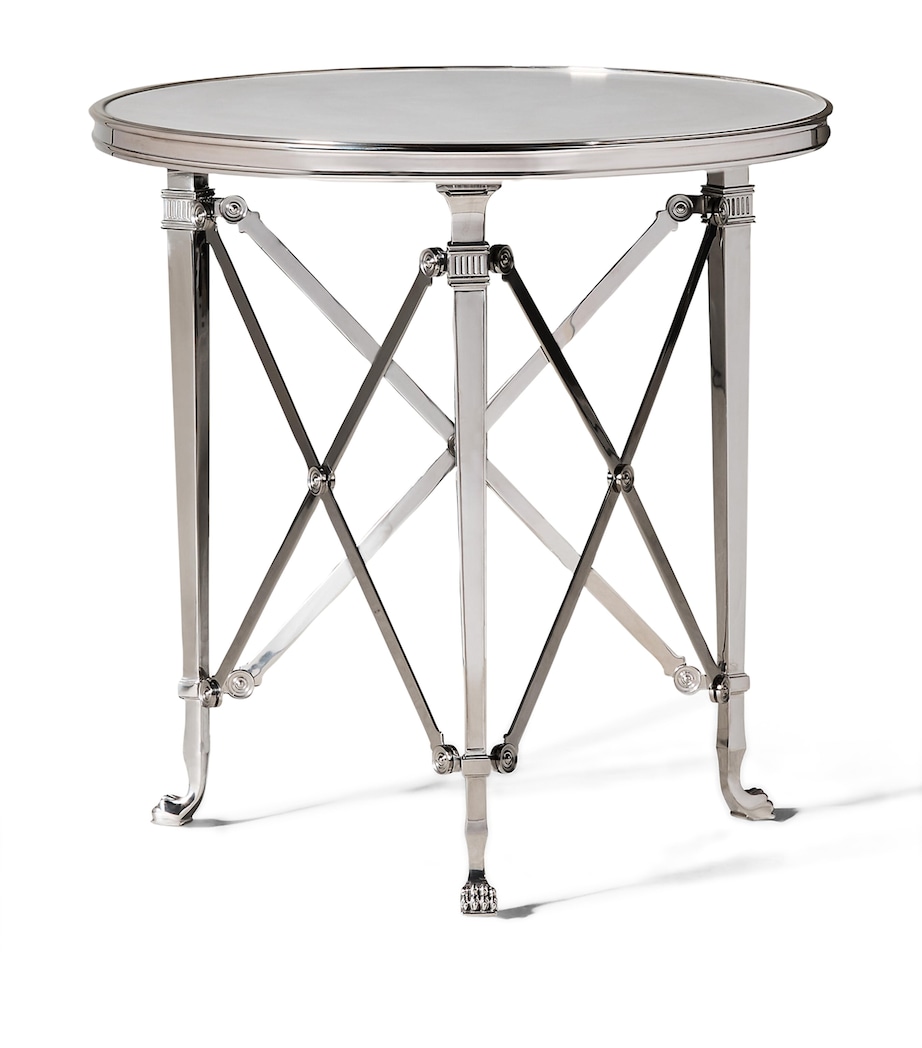 Limestone and Stainless Steel Cannes Gueridon Table STAINLESS STEEL Image 1