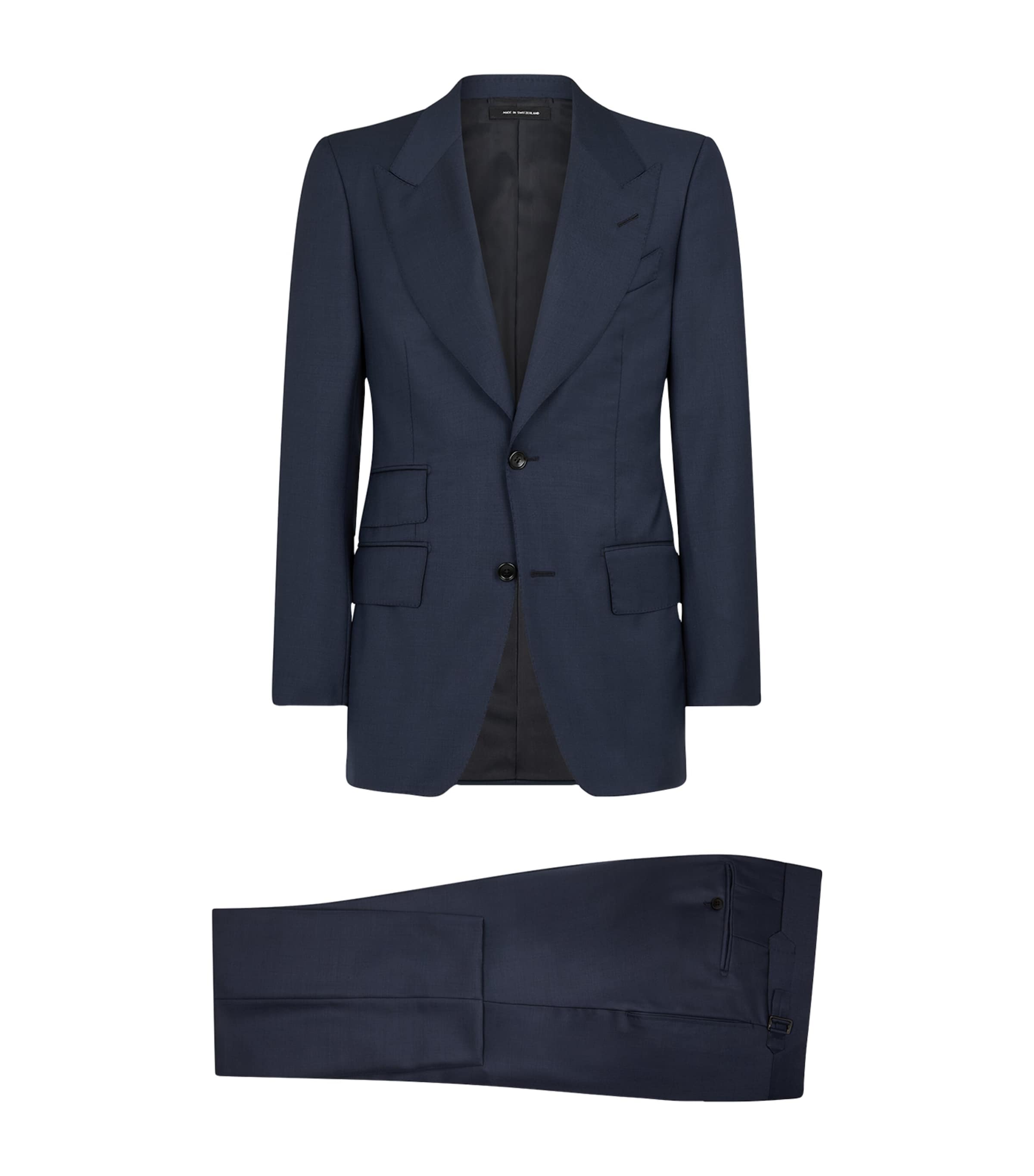 Tom Ford Wool Super 110s Sharkskin Shelton 2-piece Suit In Navy